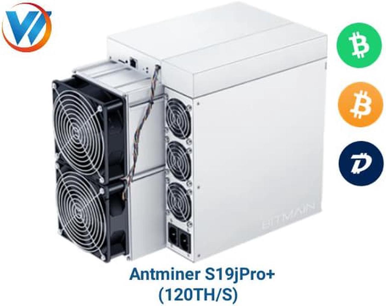 New Bitmain Antminer S19jpro+ 120TH/S Asic Miner, 3300w Antminer s19j pro Plus BTC Bitcoin Crypto Miner Mining Include PSU (S19jpro+ 120T 3300W)