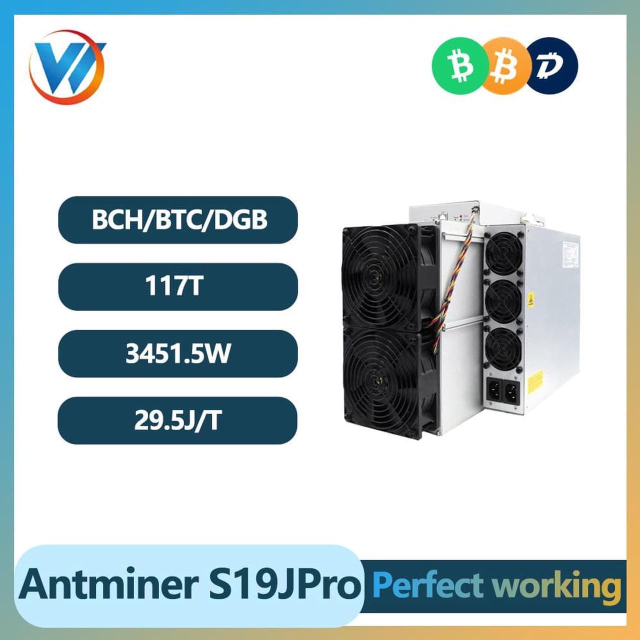 Ready to Ship Antminer S19jPro+ 117TH/S Bitcoin Miner Mining Machine Rig Cryptocurrency Bitmain ASIC