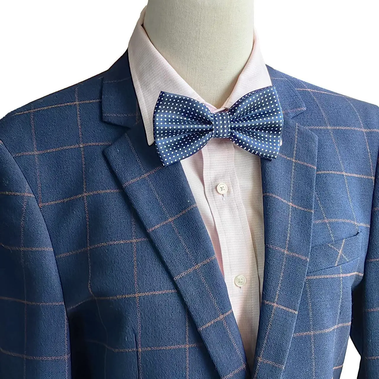 Alt view image 3 of 5 - SYAYA Formal Tuxedo Polka Dots Bow Tie, Teen Boy Pre Tied Classic Tux Bowtie For Father or Easter Day Necktie M-B-T1 (Royal Blue With White Dot)