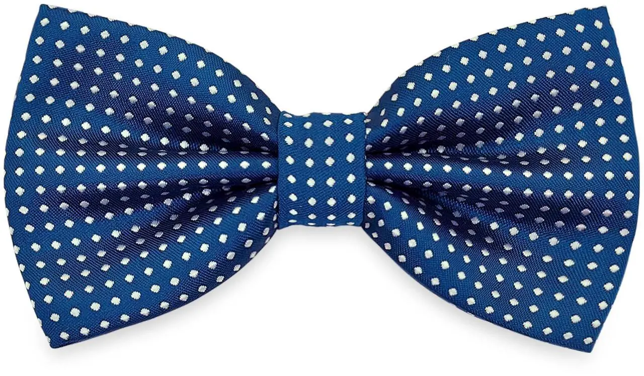 Main image of SYAYA Formal Tuxedo Polka Dots Bow Tie, Teen Boy Pre Tied Classic Tux Bowtie For Father or Easter Day Necktie M-B-T1 (Royal Blue With White Dot)