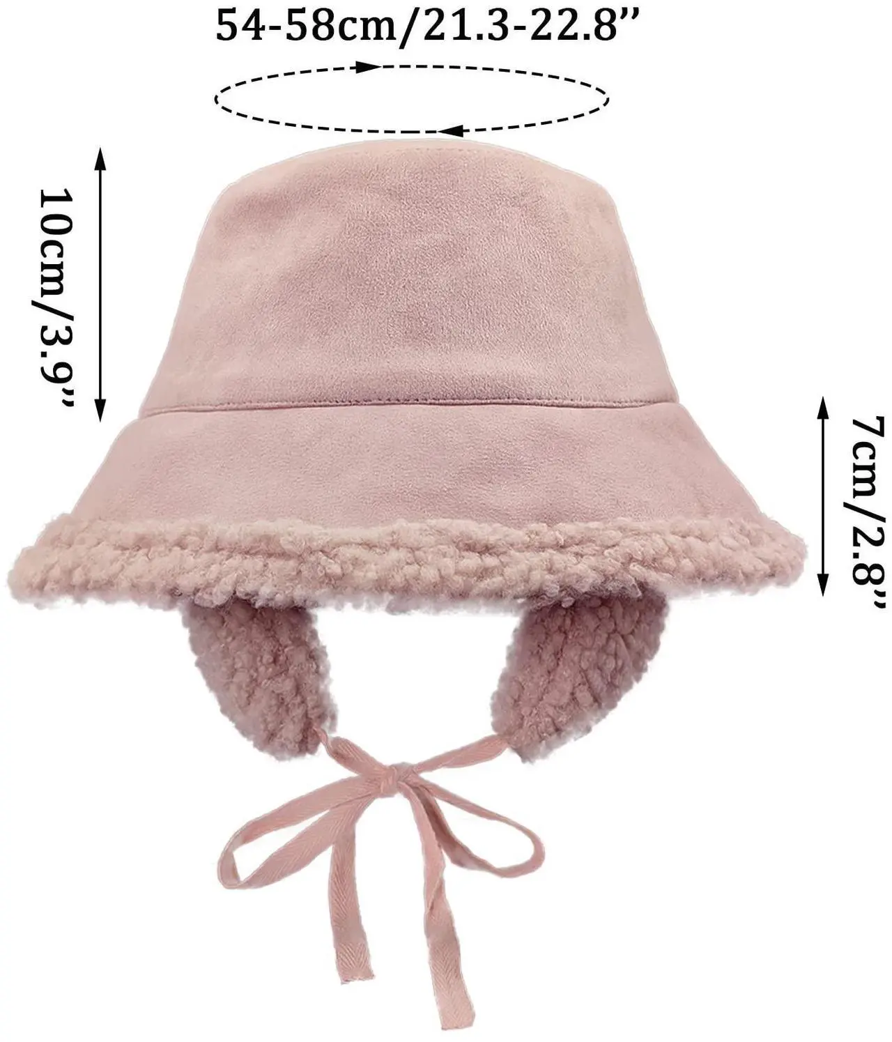 Alt view image 4 of 6 - Cute Women Winter Warm Thermal Windproof Faux Fur Bucket Hat, Teen Girls Fisherman Cap for Cold Weather WH1 (Khaki)