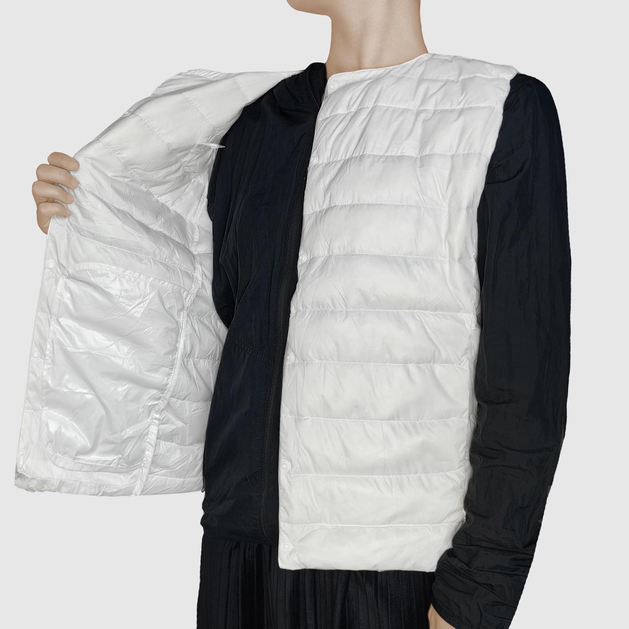 Alt view image 4 of 7 - SYAYA Womens Puffer Vest, Crop Down Vest Sleeveless for Women, Winter Outerwear Warm Cropped Corduroy Jacket Coat U-SY-V1 (US, Alpha, XX-Large, Regular, Regular, White)