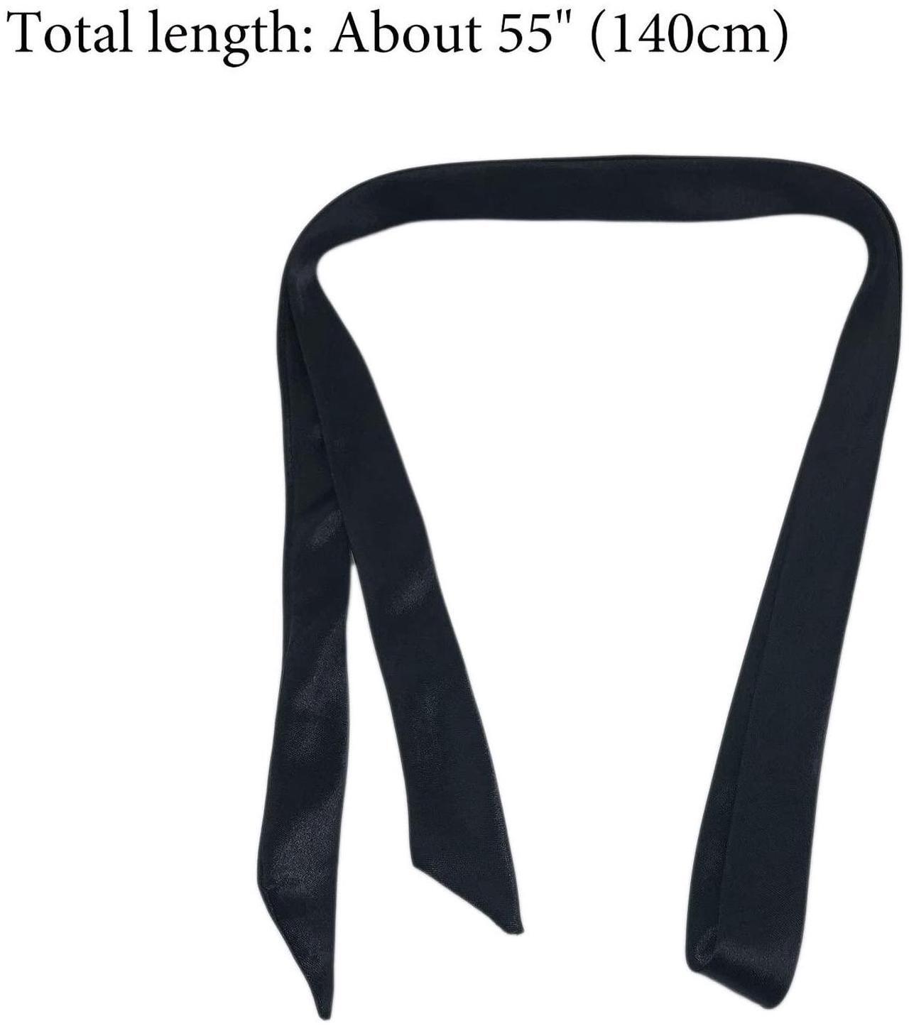 Alt view image 2 of 4 - Womens Bow Tie, Ladies Self Tie Long Bowtie - Ribbon Choker for Lady Uniform or Cosplay T-shirt for Graduation W-B-T1 (Silver)