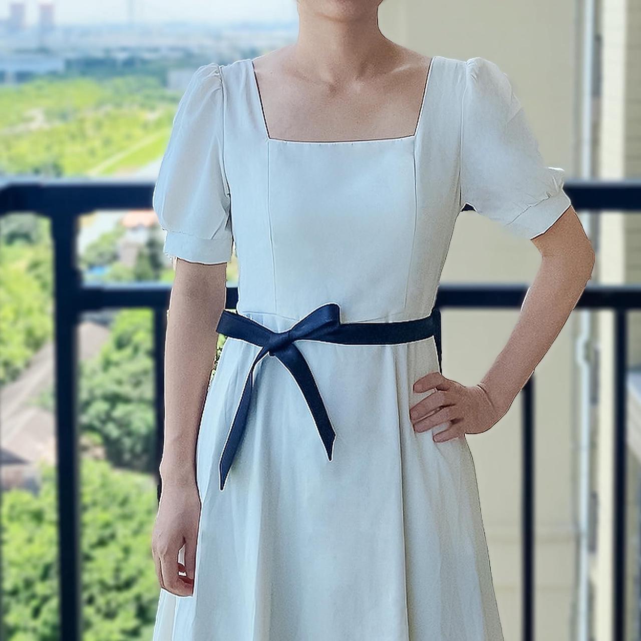 Alt view image 3 of 4 - Womens Bow Tie, Ladies Self Tie Long Bowtie - Ribbon Choker for Lady Uniform or Cosplay T-shirt for Graduation W-B-T1 (Silver)