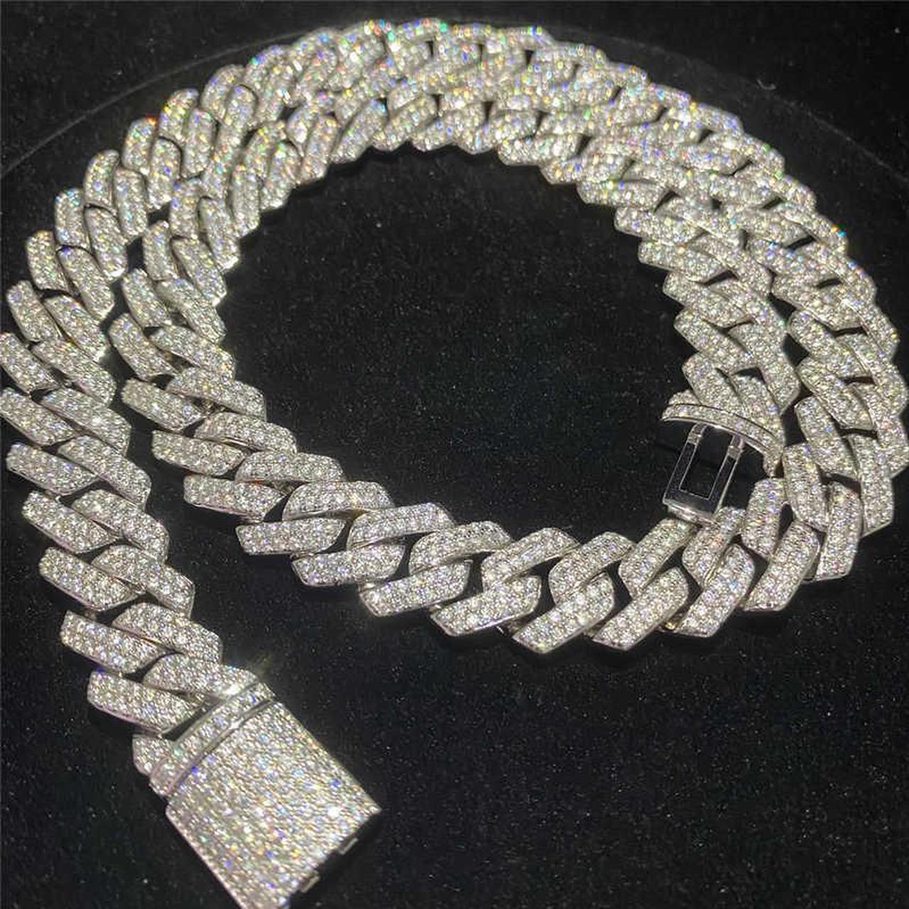 Alt view image 4 of 7 - Men Iced Out Miami Cuban 18K Gold Plated Bling Crystal Diamond Cuban Link Chain Hip Hop Punk Men Elegant Chain Necklaces Jewelry Gold 18"