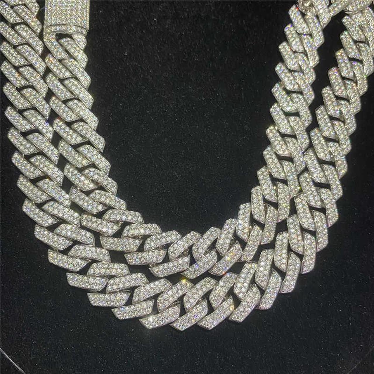 Alt view image 2 of 7 - Men Iced Out Miami Cuban 18K Gold Plated Bling Crystal Diamond Cuban Link Chain Hip Hop Punk Men Elegant Chain Necklaces Jewelry Gold 18"
