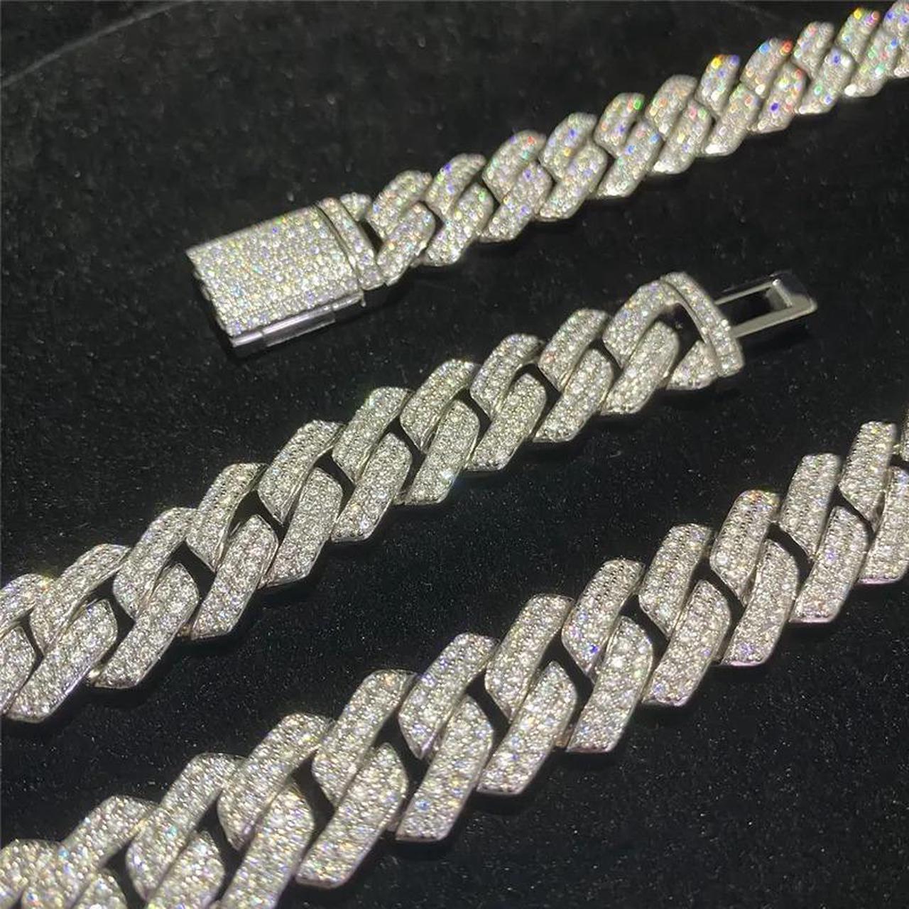 Alt view image 3 of 7 - Men Iced Out Miami Cuban 18K Gold Plated Bling Crystal Diamond Cuban Link Chain Hip Hop Punk Men Elegant Chain Necklaces Jewelry Gold 18"
