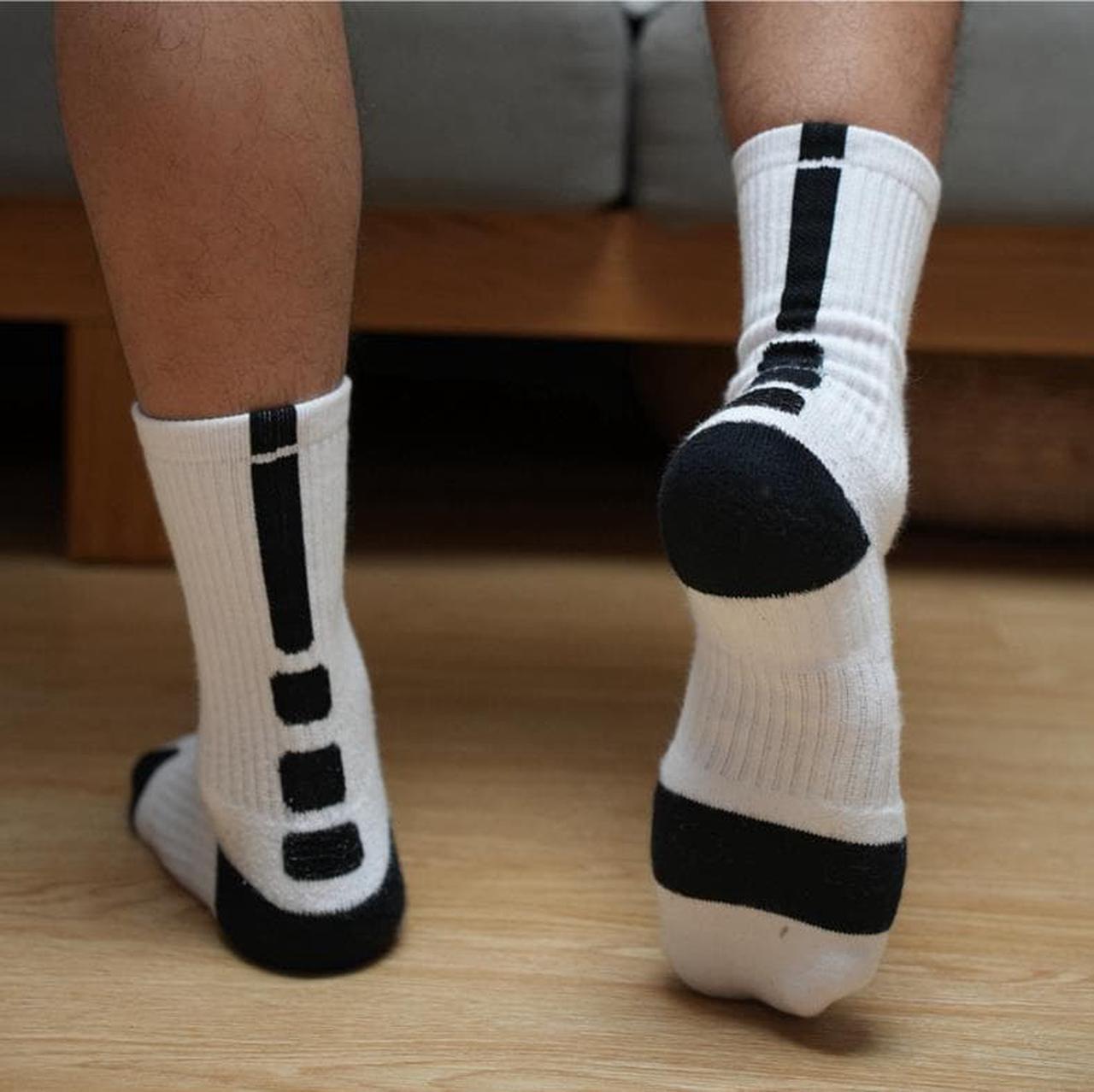 Alt view image 3 of 4 - Men 2Pairs/Lot knee-high terry cushion wholesale elite basketball sports socks L Size