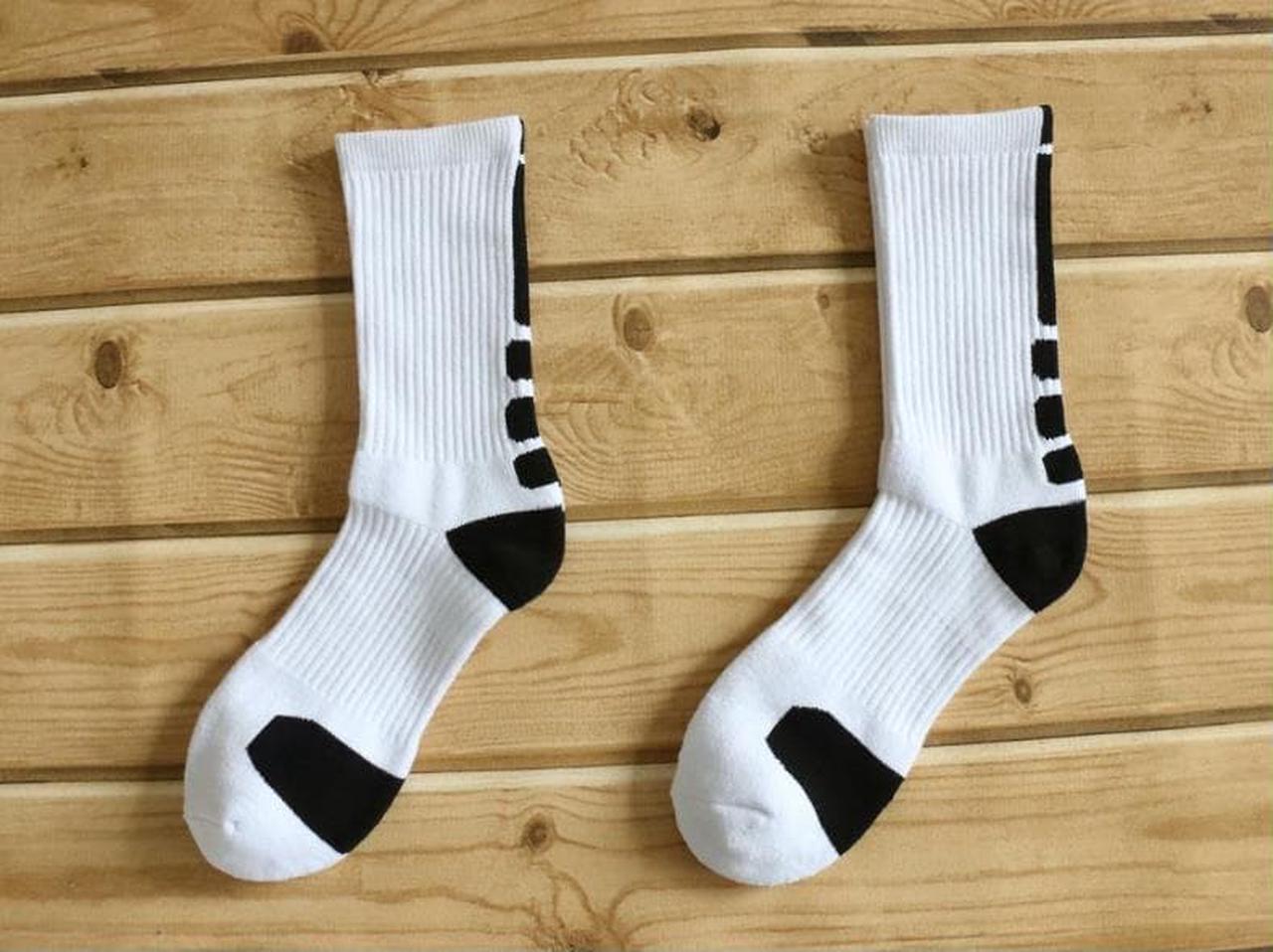 Alt view image 4 of 4 - Men 2Pairs/Lot knee-high terry cushion wholesale elite basketball sports socks L Size