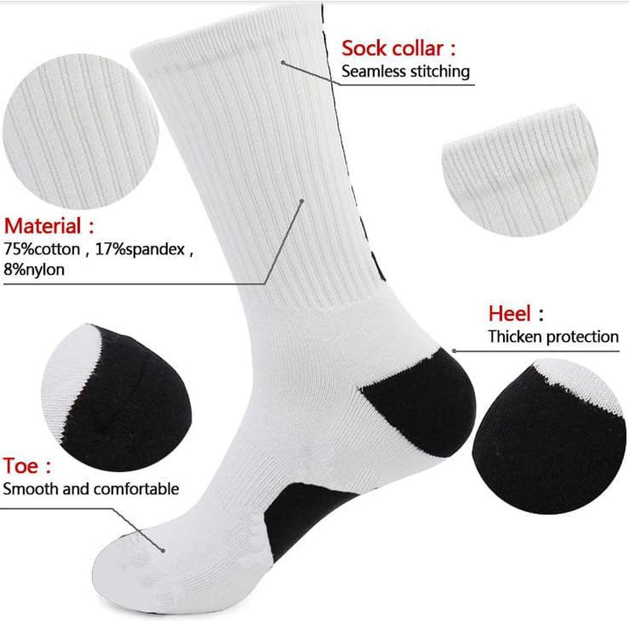 Alt view image 2 of 4 - Men 2Pairs/Lot knee-high terry cushion wholesale elite basketball sports socks L Size