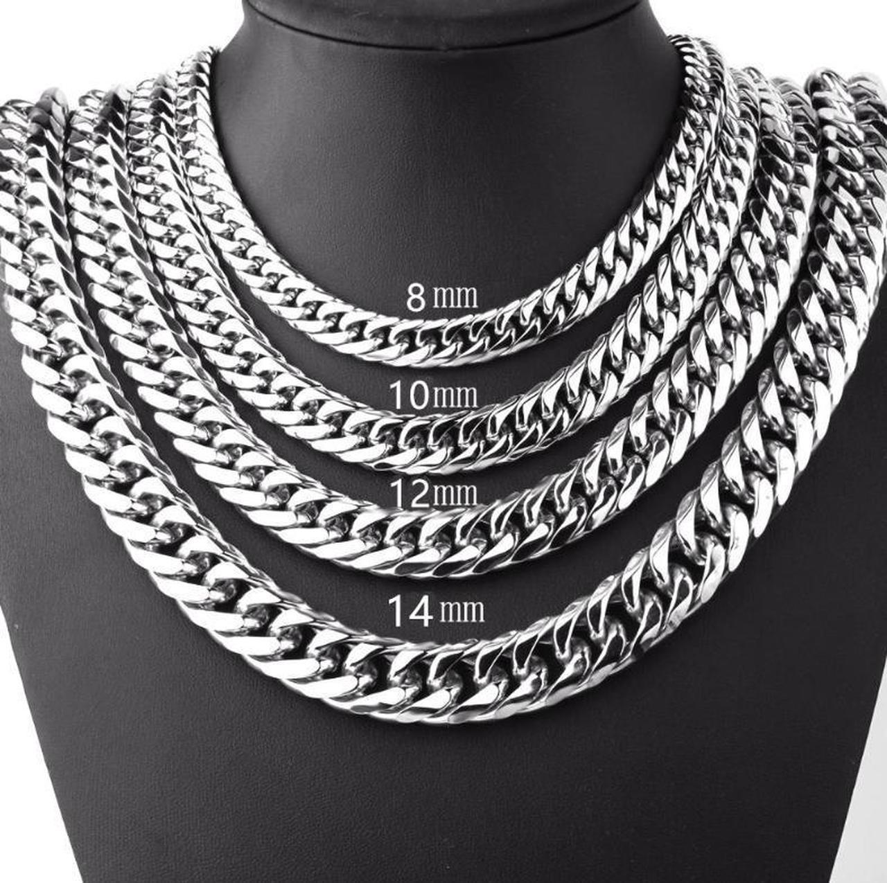 Men 316L Stainless Steel Miami Fashion Cuban 1+1 Figaro Chain Hip Hop Punk Men Elegant Fashion Thick Chain Bracelets/Necklaces Jewelry Silver 9" Chain Width 8MM