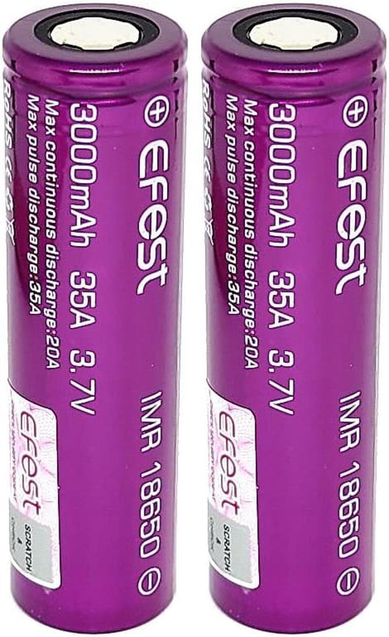 Main image of EFest 2PCS 18650 Rechargeable Battery 3.7V 3000mAh 20A Li-ion For Flashlight Torch Battery