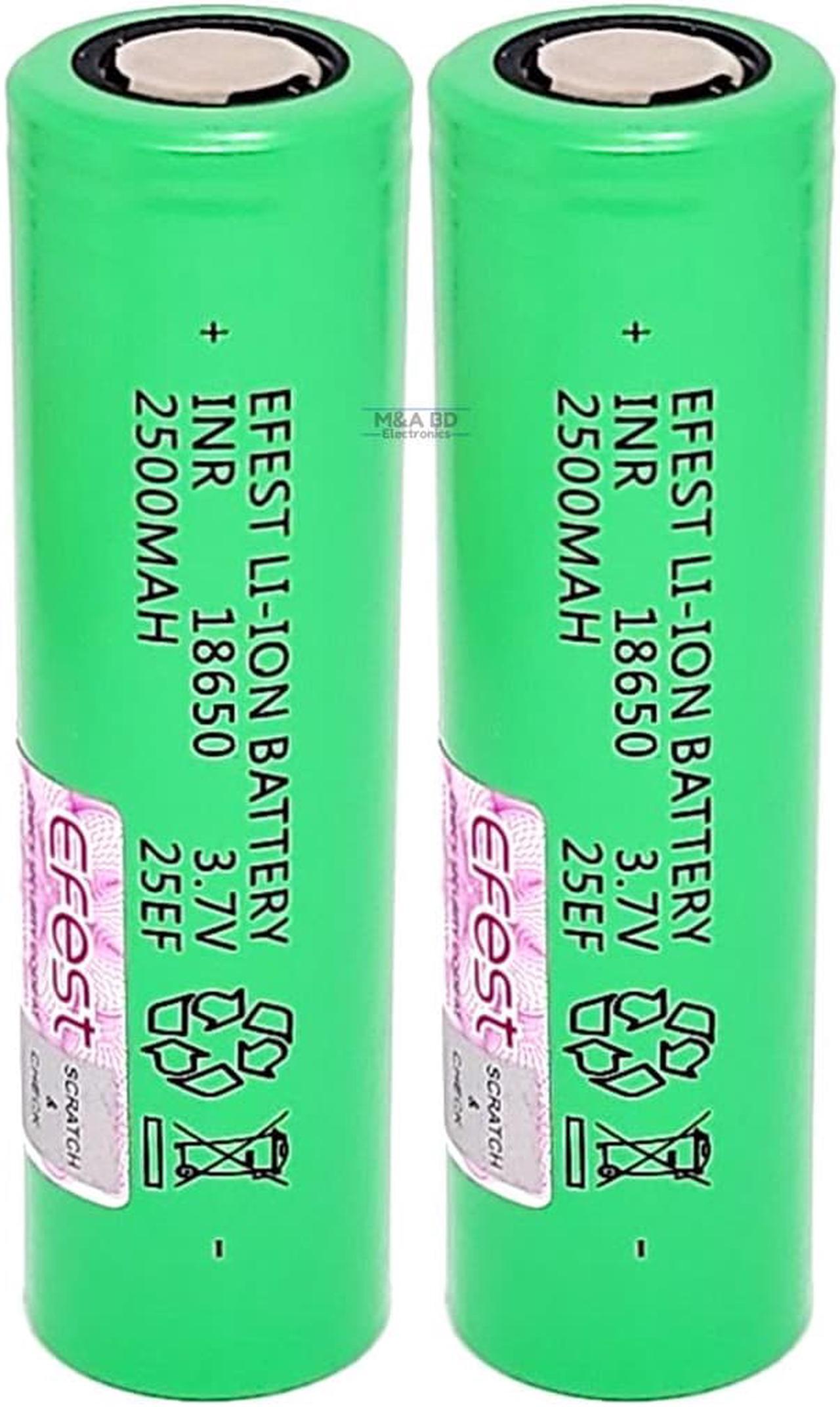 Main image of EFest 2PCS 18650 25EF Rechargeable Battery 3.7V 2500mAh 20A Li-ion For Flashlight Torch Battery