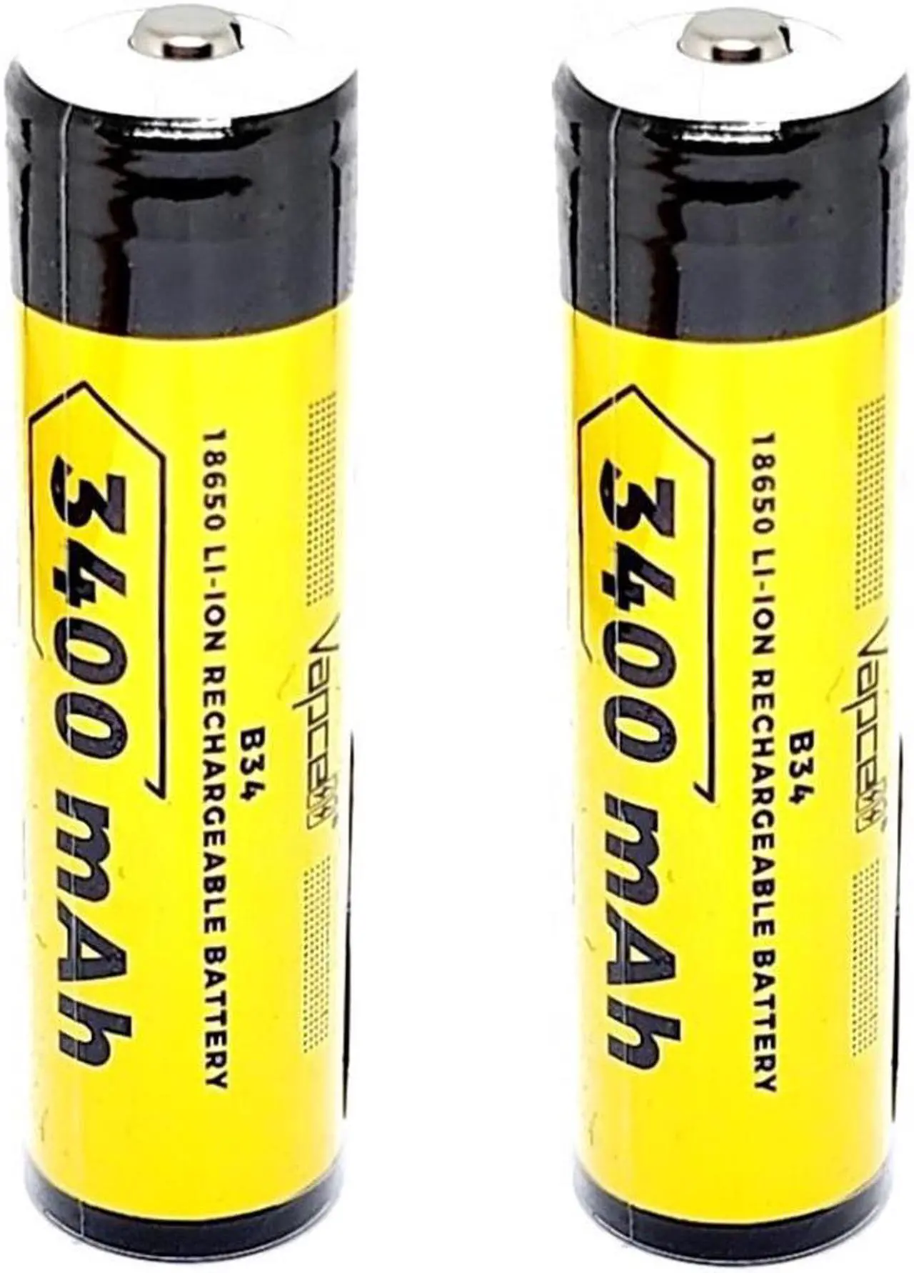 Main image of Vapcell 2PCS 18650 B34 Rechargeable Button Top Battery 3.7V 3400mAh 10A Li-ion For Flashlight Torch Battery