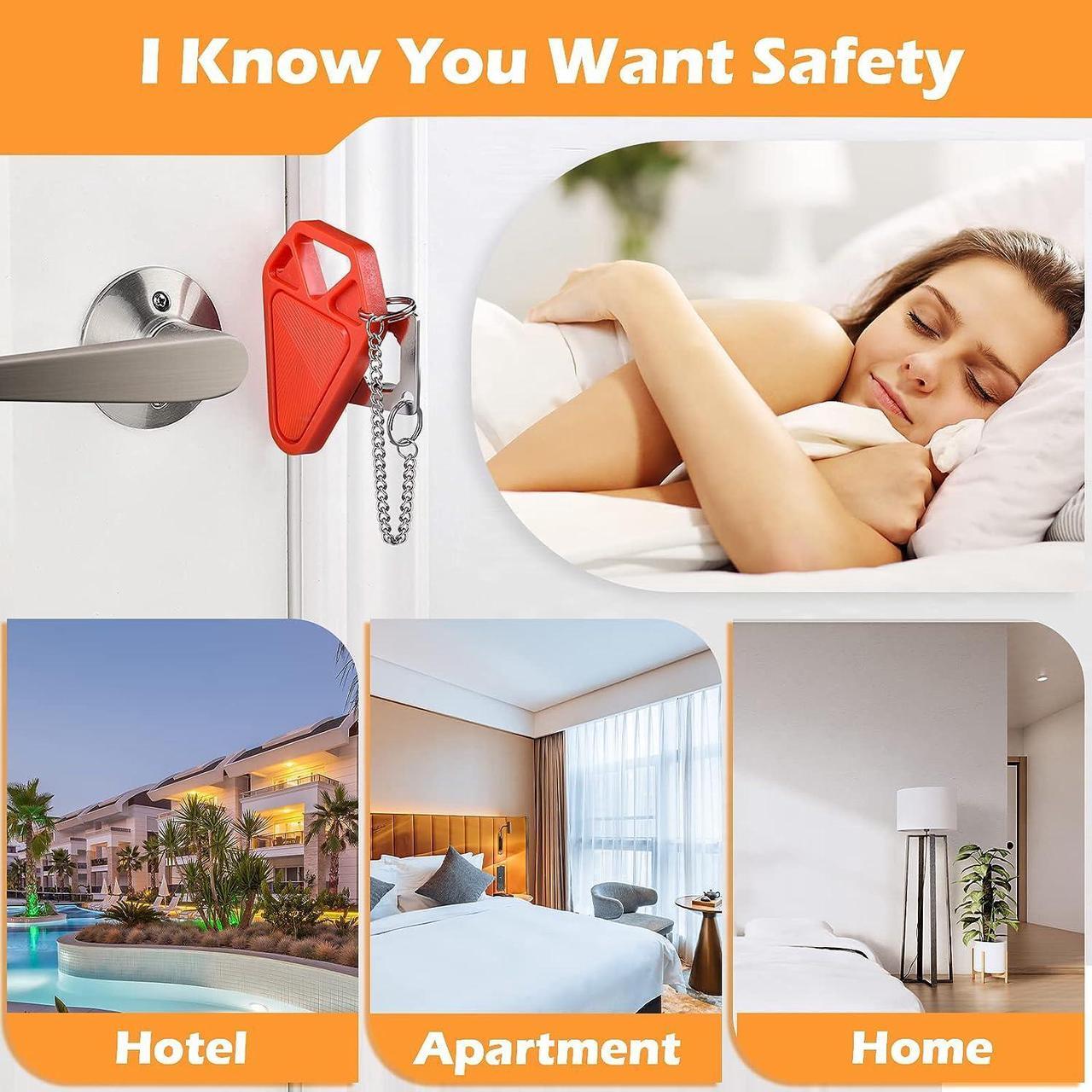 Alt view image 7 of 7 - Portable Door Lock Extra Lock for Additional Safety and Privacy Perfect, Prevent Unauthorized Entry, Protect Family Security in Traveling,Home,Bedroom,Hotel,Apartment 2 Pack