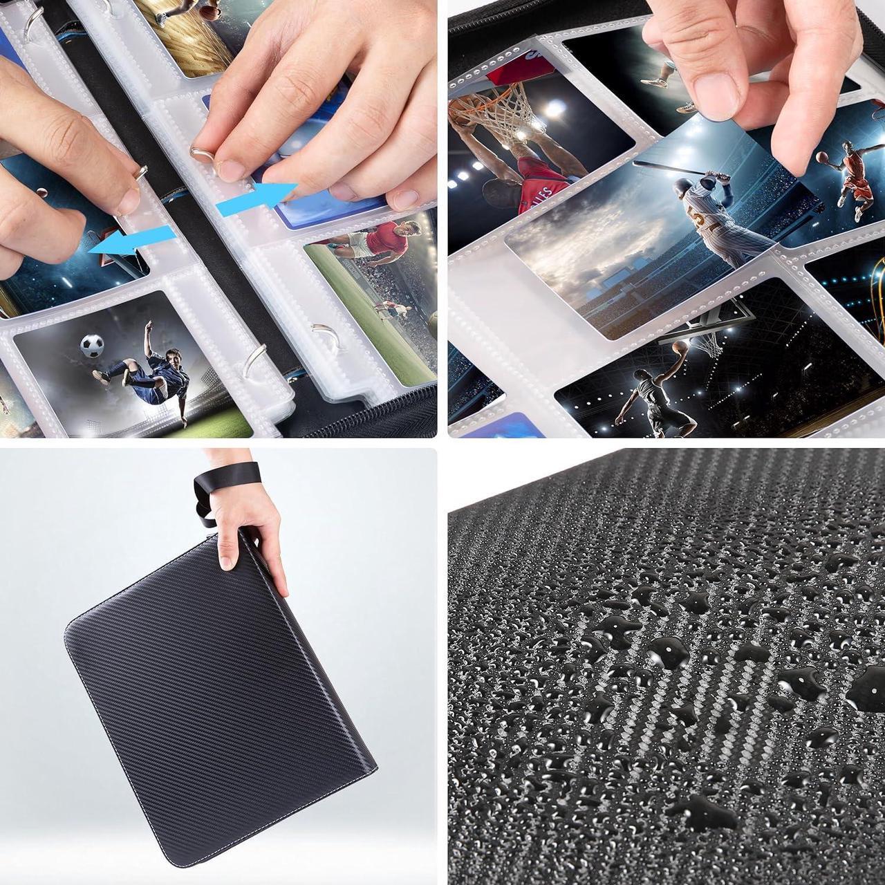 Alt view image 3 of 7 - ZUIKEMX Trading Card Binder 400 Pockets with Zipper, Double Sided Pockets Card Holder Carry Case for Hobby Collectibles