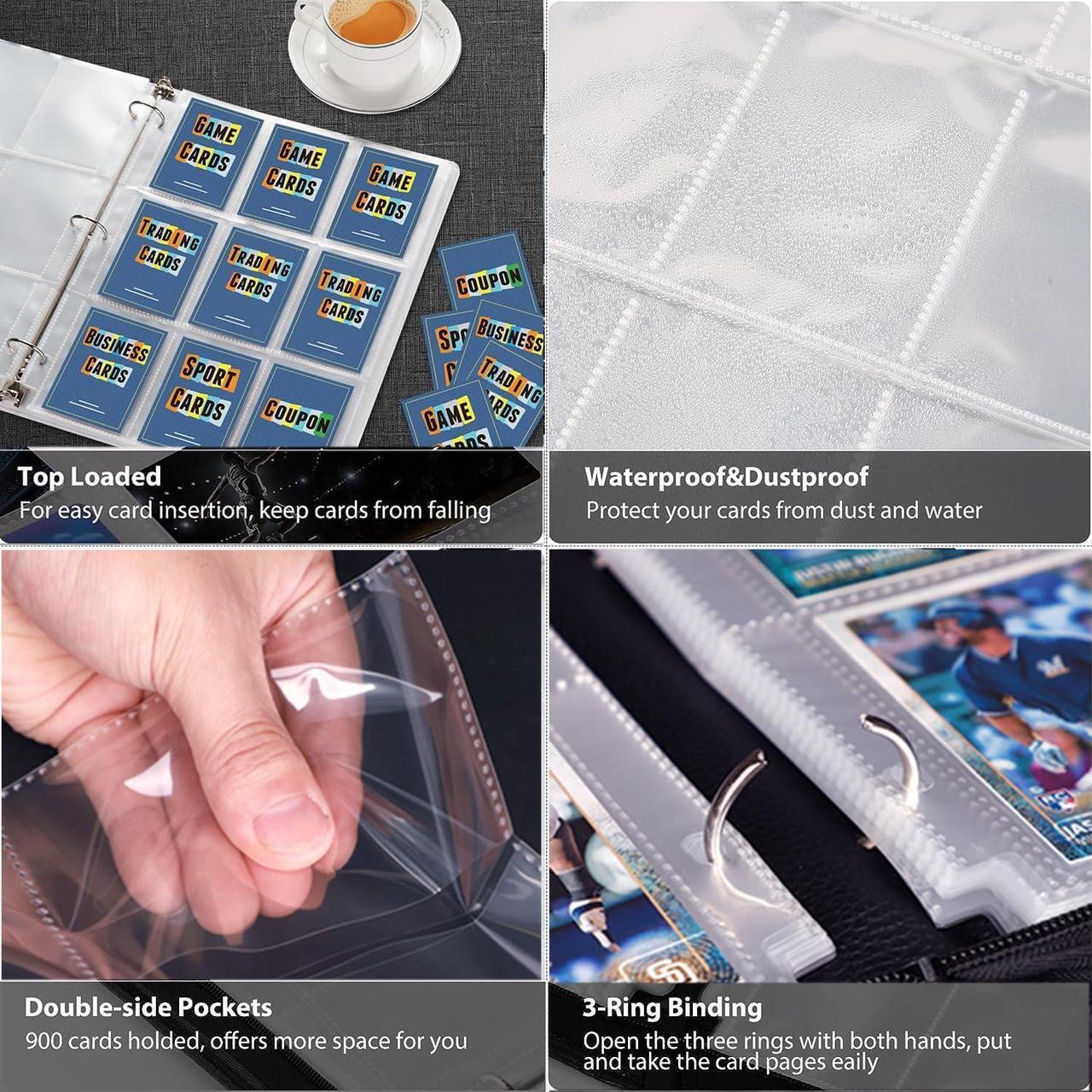 Alt view image 4 of 7 - ZUIKEMX Trading Card Binder 400 Pockets with Zipper, Double Sided Pockets Card Holder Carry Case for Hobby Collectibles