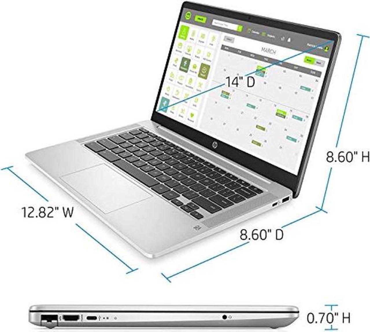 Alt view image 2 of 5 - HP 14 Chromebook Laptop Computer 14" HD SVA Anti-Glare Display Intel Celeron Dual-Core N5000 Processor 4GB DDR4 64GB eMMC Backlit WiFi Webcam Chrome OS Google Classroom Compatible w/ 32GB SD Card