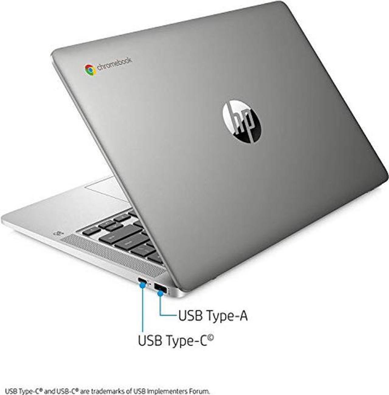 Alt view image 5 of 5 - HP 14 Chromebook Laptop Computer 14" HD SVA Anti-Glare Display Intel Celeron Dual-Core N5000 Processor 4GB DDR4 64GB eMMC Backlit WiFi Webcam Chrome OS Google Classroom Compatible w/ 32GB SD Card