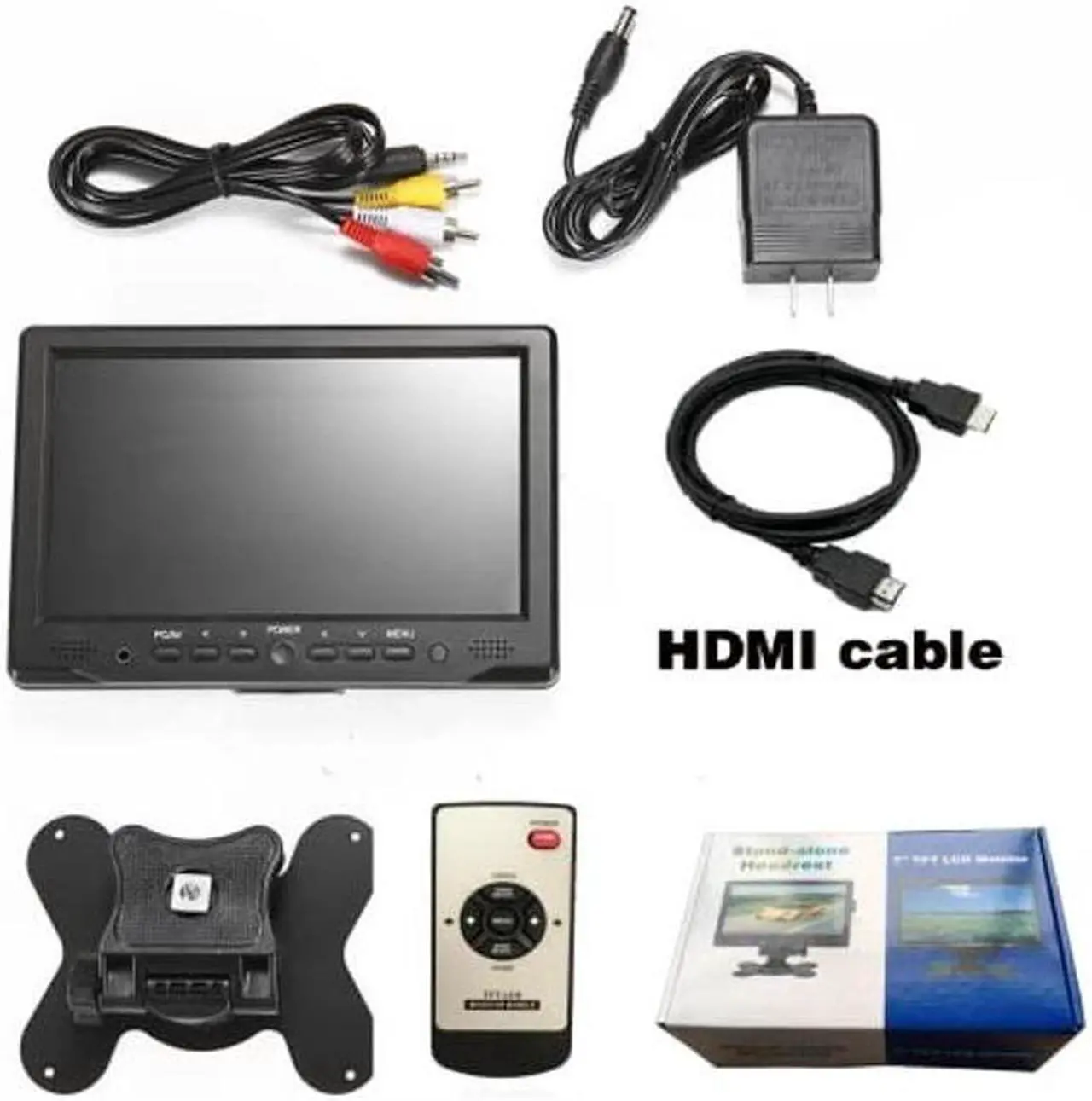 Alt view image 5 of 5 - LONCEVON-7 inch Mini Monitor Small HDMI Monitor Portable HD 1080P VGA Monitor LCD Screen for PC/Mac Mini/TV/Raspberry PI/Camera/Gaming; IPS 1024X600 Pixels, Build in Speakers & Earphone Jack