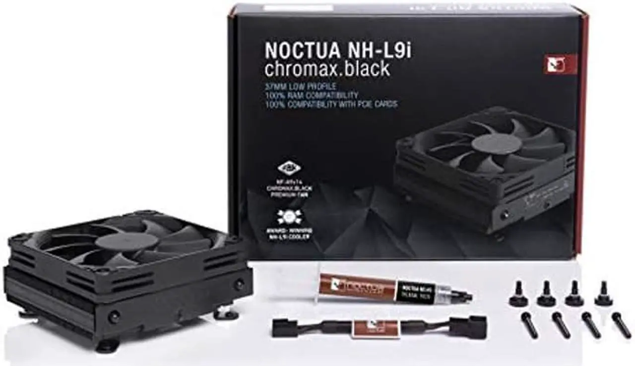 Alt view image 4 of 5 - Noctua NH-L9i chromax.Black, Low-Profile CPU Cooler for Intel LGA115x (Black)