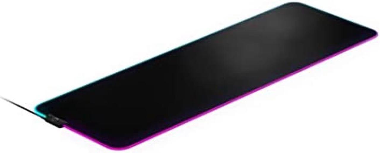 Main image of SteelSeries QcK Prism Cloth XL Gaming Mouse Pad, 2 Zones, RGB Illumination, 3.5 x 11.8 x 0.1 inches (9 x 30 x 0.4 cm), Black