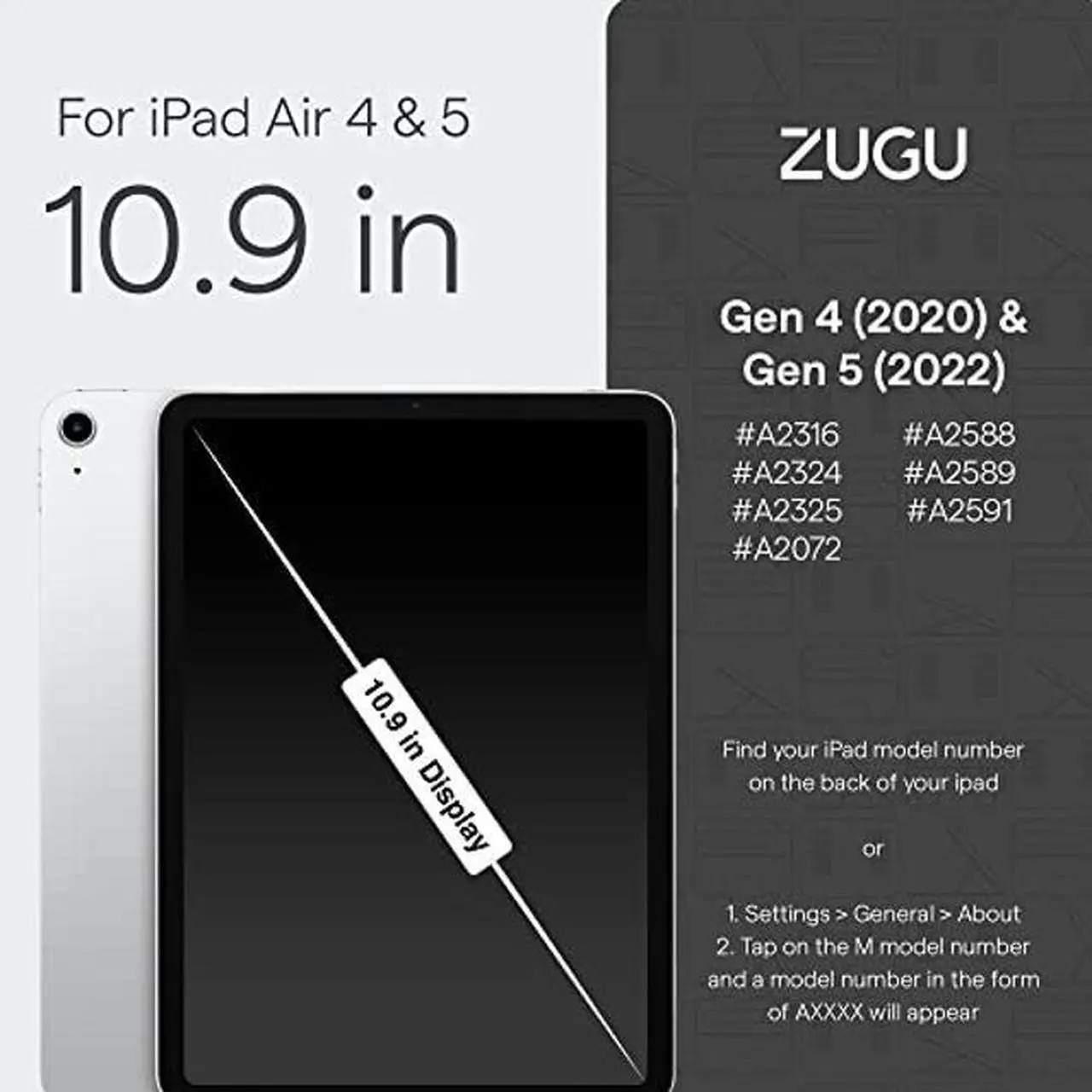 Alt view image 4 of 5 - ZUGU CASE for iPad Air Gen 4 & 5 10.9 Inch (2020/2022) - Protective, Ultra Thin, Magnetic Stand, Sleep/Wake Cover - Red
