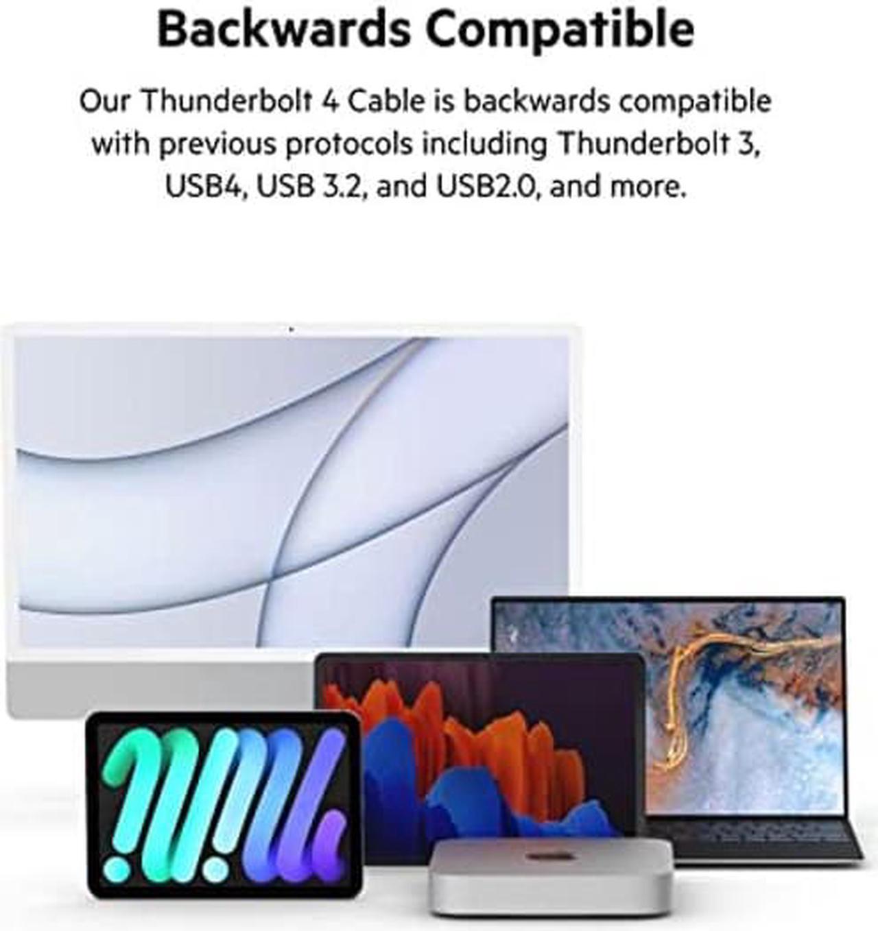 Alt view image 5 of 5 - Belkin Thunderbolt 4 Cable (2M, 6.6ft Power Cable) - USB C Cable - USB Type C to Type C Cable with 100W Power Delivery PD, USB 4 Compliant - Compatible with Thunderbolt 3, MacBook Pro, eCPU & More