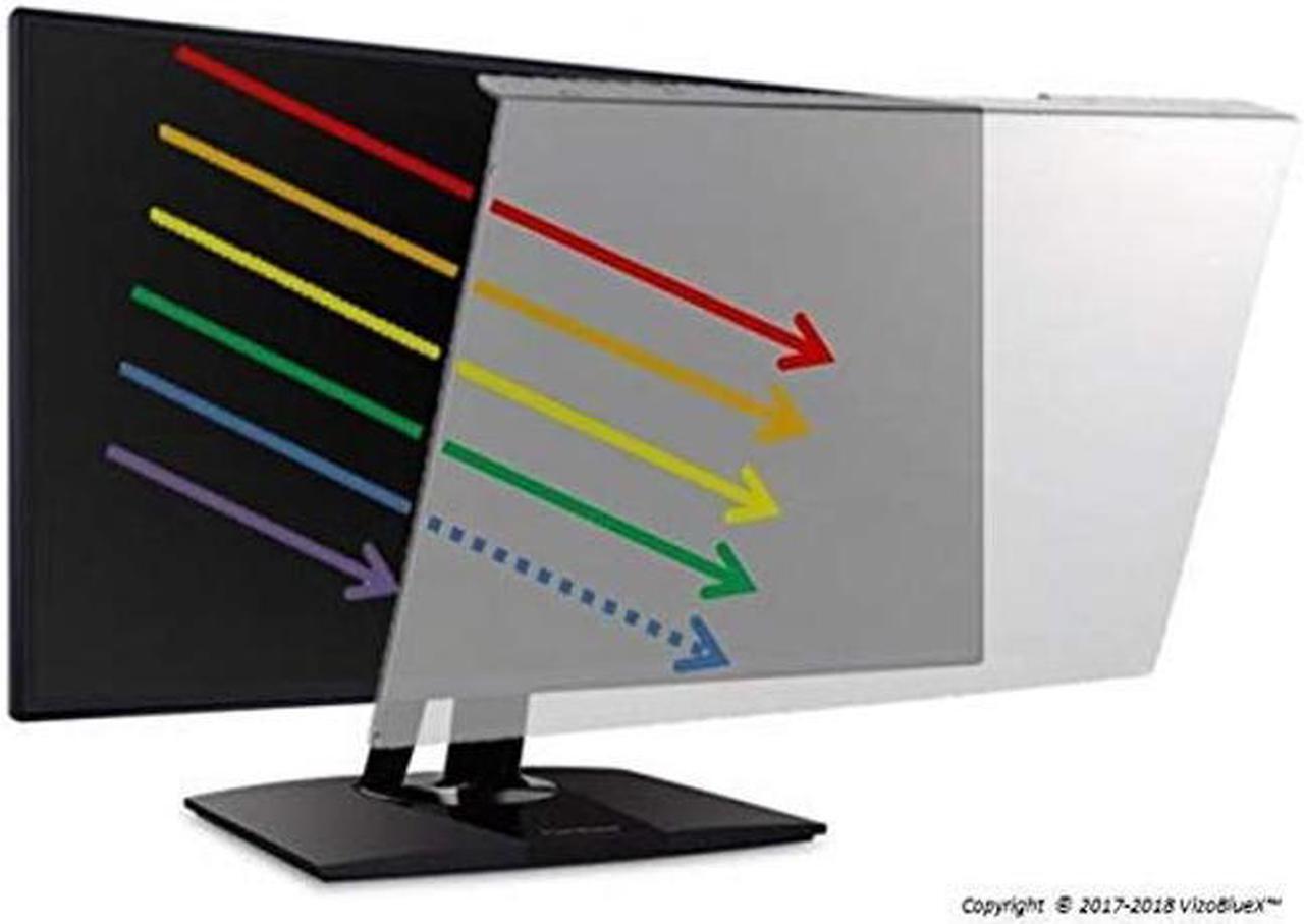 Alt view image 4 of 5 - 25-26 inch VizoBlueX Anti-Blue Light Filter for Computer Monitor. Blue Light Monitor Screen Protector Panel (23.6 x 14.4 inch). Blocks Blue Light 380 to 495 nm. Fits LCD, TV and PC, Mac Monitors