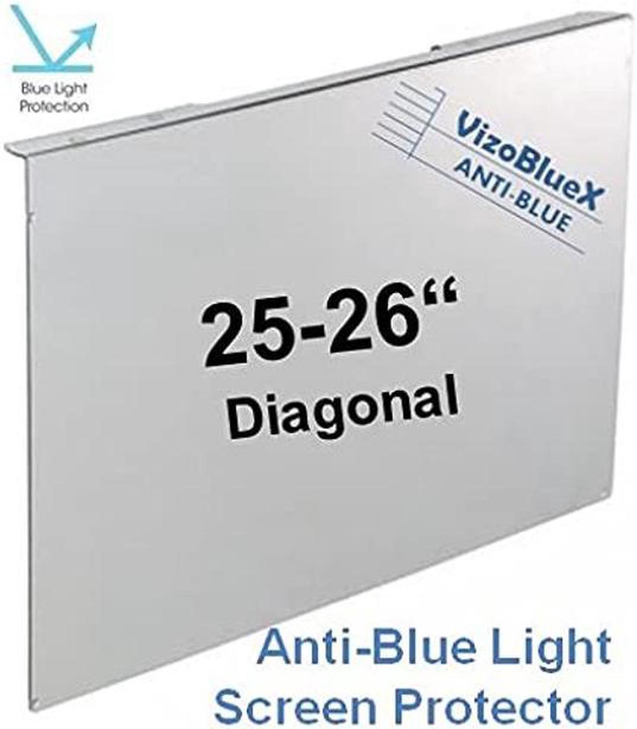 Alt view image 3 of 5 - 25-26 inch VizoBlueX Anti-Blue Light Filter for Computer Monitor. Blue Light Monitor Screen Protector Panel (23.6 x 14.4 inch). Blocks Blue Light 380 to 495 nm. Fits LCD, TV and PC, Mac Monitors
