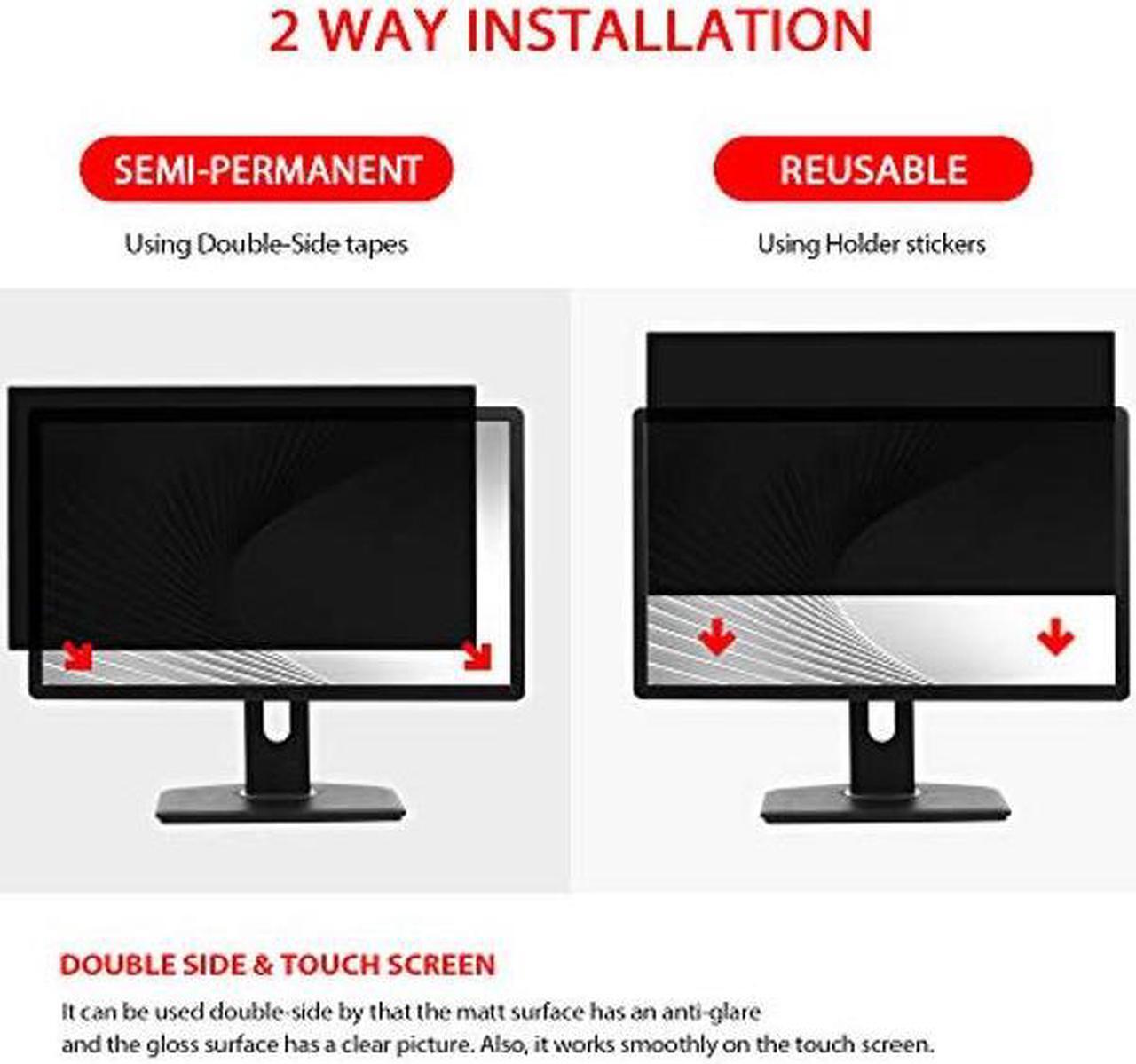 Alt view image 4 of 5 - 24 Inch B(20.9"x11.8") Privacy Screen Filter Film Type for Monitor Screen Protector Anti Glare Bubble Free Touch Screen