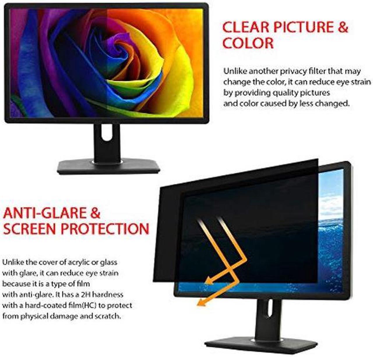 Alt view image 3 of 5 - 24 Inch B(20.9"x11.8") Privacy Screen Filter Film Type for Monitor Screen Protector Anti Glare Bubble Free Touch Screen