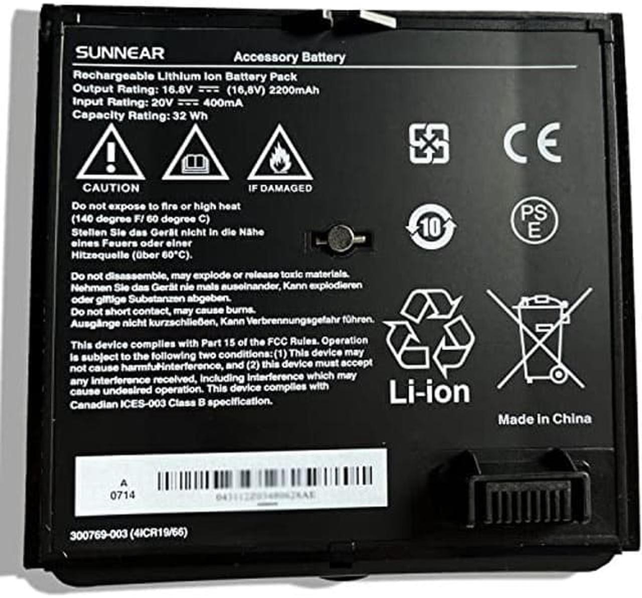 Main image of SUNNEAR 300769-003 Battery Replacement for Bose Sounddock Portable Digital Music System SoundLink Air 300769-001 300769-002 300769-004 300770-001 Series 4ICR19/66 16.8V 32Wh 2200mAh