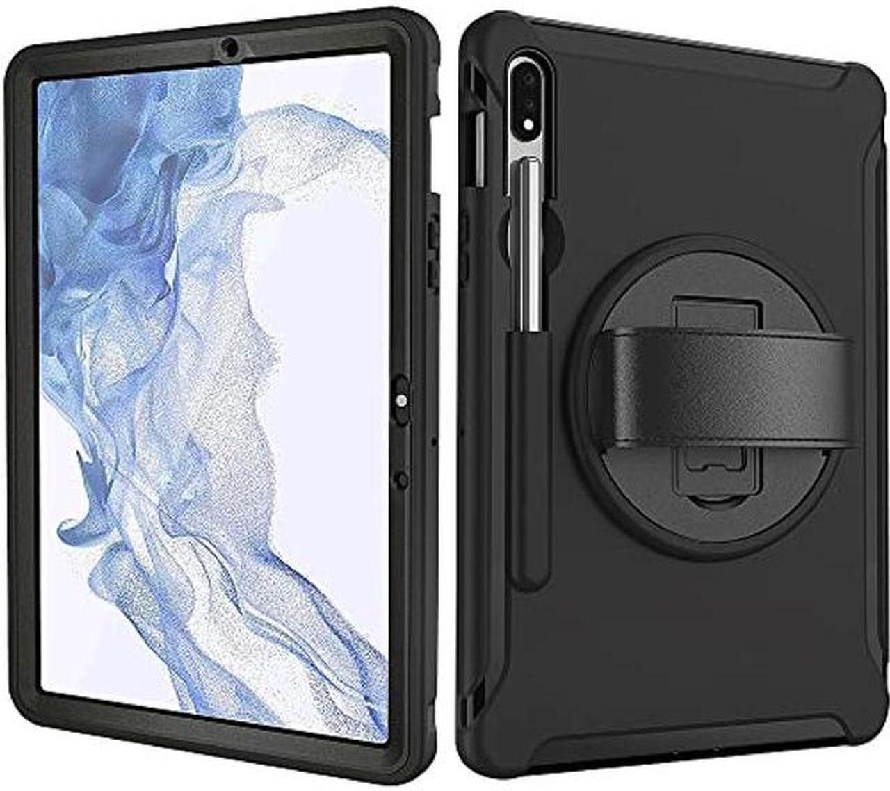 Alt view image 3 of 5 - SaharaCase Protection Hand Strap Series Case Cover for Samsung Galaxy Tab S8 (2022) [Shockproof Bumper] Heavy Duty Rugged Protection Antislip Integrated Kickstand - Black