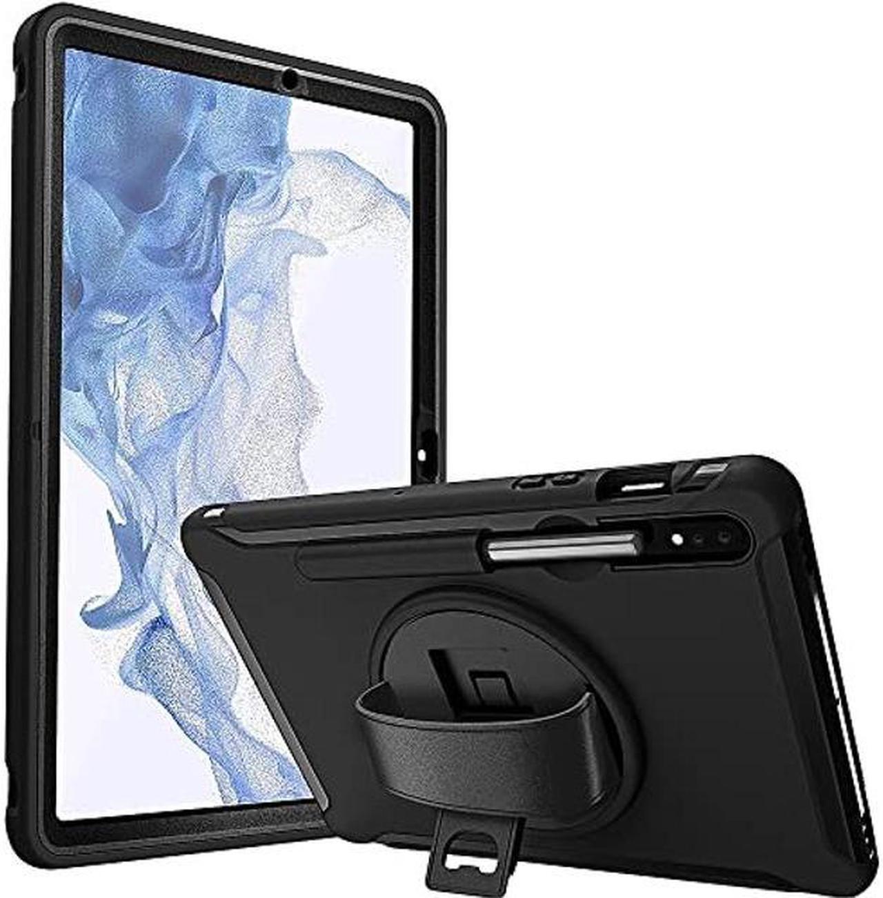Alt view image 4 of 5 - SaharaCase Protection Hand Strap Series Case Cover for Samsung Galaxy Tab S8 (2022) [Shockproof Bumper] Heavy Duty Rugged Protection Antislip Integrated Kickstand - Black