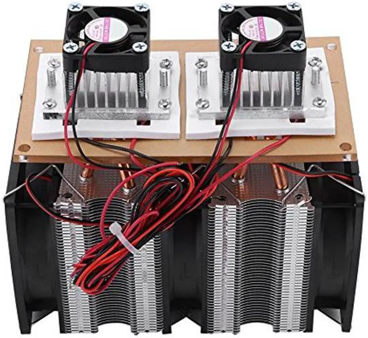 Alt view image 2 of 5 - Yunir Peltier Cooler, 144 W, 12 V, 15 A, Dual-core semiconductor Cooling Peltier air Cooling dehumidifiers 175 x 175 x 96 mm DIY Refrigerator