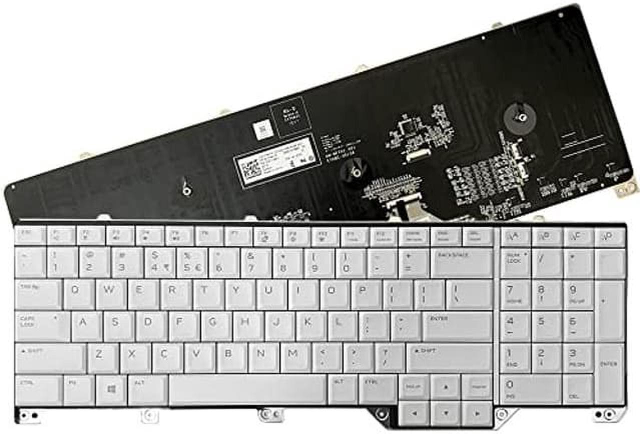 Main image of ZAHARA Per-Key RGB Keyboard Backlit US White 17.3" Replacement for Dell Alienware Area 51M Area-51M 9th Gen Intel Core i9-9900K i7-9700K Gaming Laptop 07NF7F 7NF7F