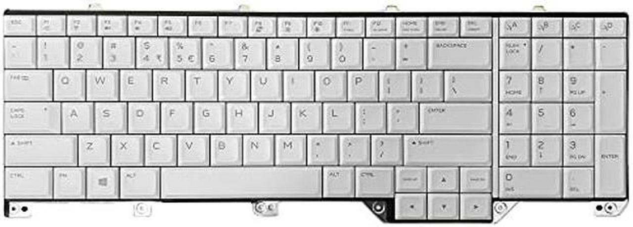 Alt view image 3 of 5 - ZAHARA Per-Key RGB Keyboard Backlit US White 17.3" Replacement for Dell Alienware Area 51M Area-51M 9th Gen Intel Core i9-9900K i7-9700K Gaming Laptop 07NF7F 7NF7F