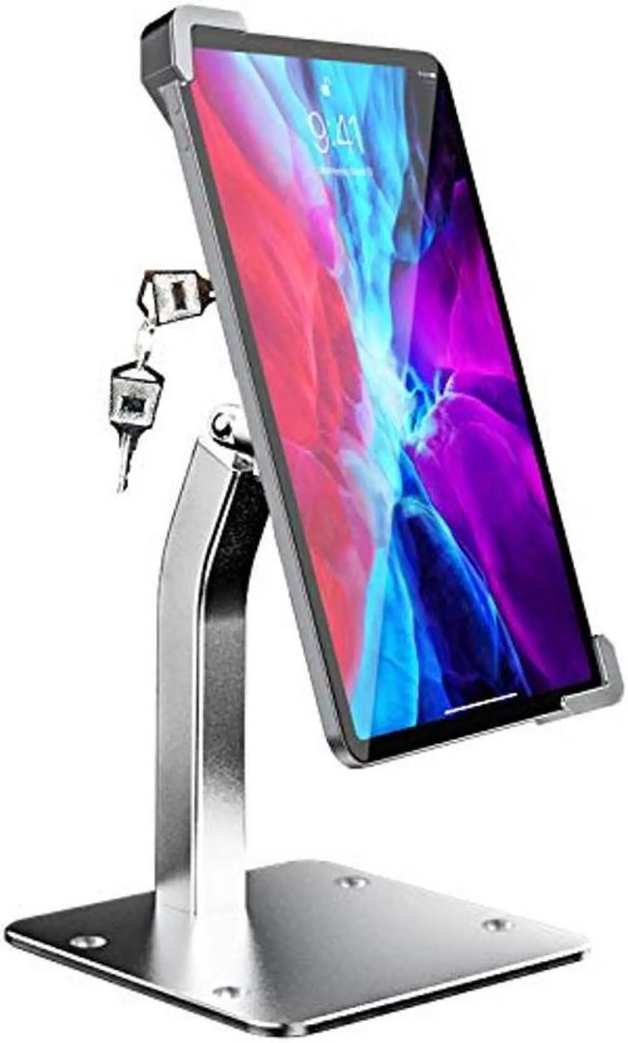 Main image of Anti-Theft Desktop Tablet Kiosk Stand Holder, woleyi Heavy Duty Countertop Tablet POS Display Mount with Security Lock and Key, Compatible iPad Pro/ Air/ Mini, Galaxy Tabs, Surface, More 7-11" Tablets
