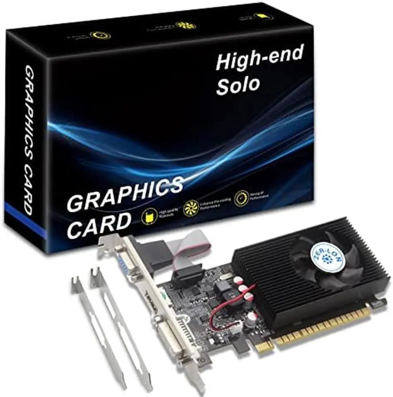 Main image of ZER-LON NVIDIA GT 730 Graphics Card, Computer Low Profile GPU, 4GB 128Bit GDDR3 PCIe x16, HDMI/VGA/DVI, DirectX 11, PhysX, OpenGL 3.1, Desktop Gaming Video Card, Support 2K (with Bracket)