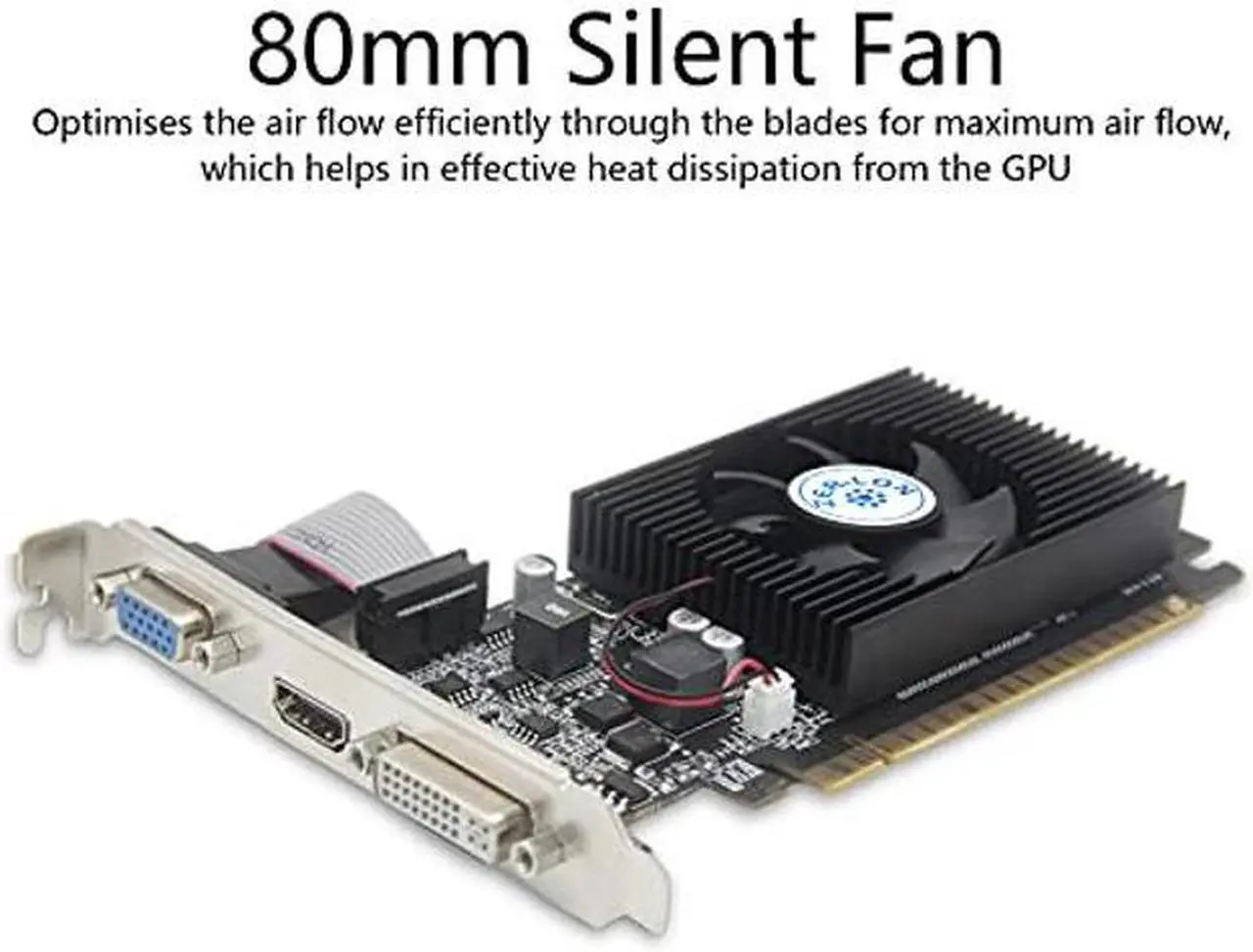 Alt view image 5 of 5 - ZER-LON NVIDIA GT 730 Graphics Card, Computer Low Profile GPU, 4GB 128Bit GDDR3 PCIe x16, HDMI/VGA/DVI, DirectX 11, PhysX, OpenGL 3.1, Desktop Gaming Video Card, Support 2K (with Bracket)