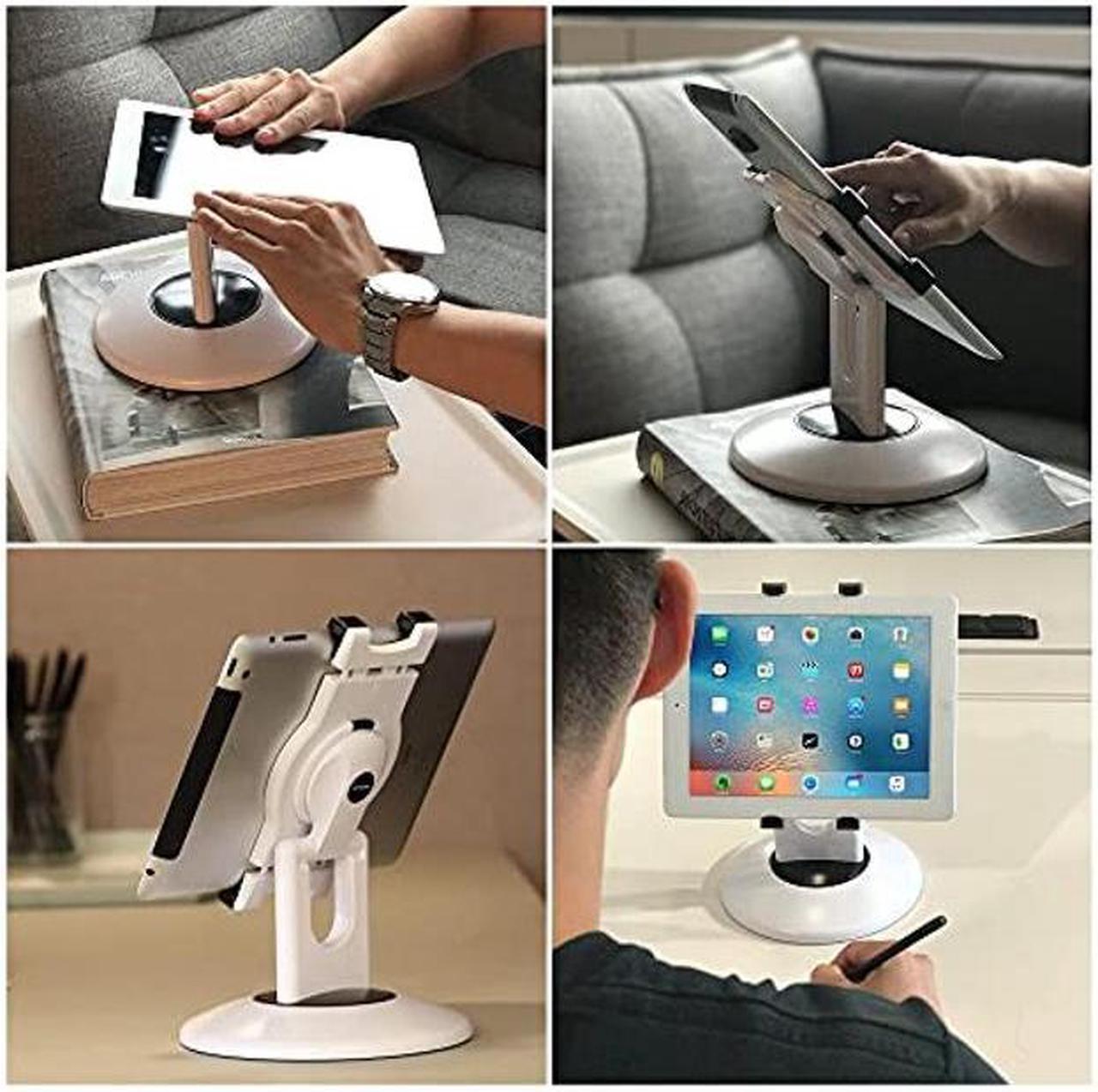 Alt view image 5 of 5 - AboveTEK Retail Kiosk iPad Stand, 360deg Rotating Commercial Tablet Stand, 6-13.5" Ipad Mini Pro-Business Tablet Holder, Swivel Design for Store POS Office Showcase Reception Kitchen Desktop