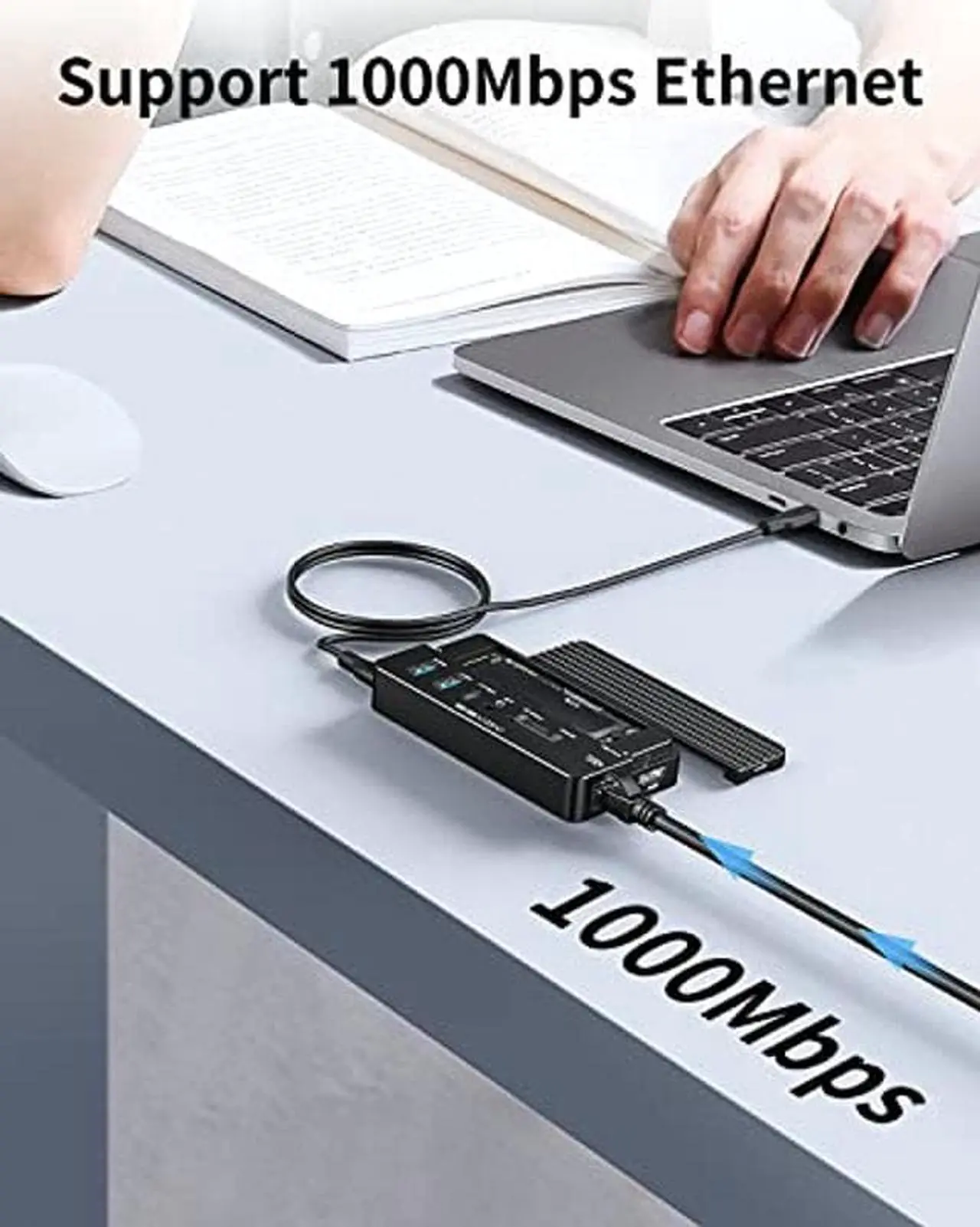 Alt view image 4 of 5 - ACASIS 10-in-1 USB-C Hub with SSD Enclosure, 10Gbps M.2 NVMe Enclosure, 4K 60Hz HDMI Port, USB A 3.1 Port, 100 W Power Delivery, Aluminum Alloy USB C 3.1 Enclosure for M.2 PCIe NVMe and SATA SSD
