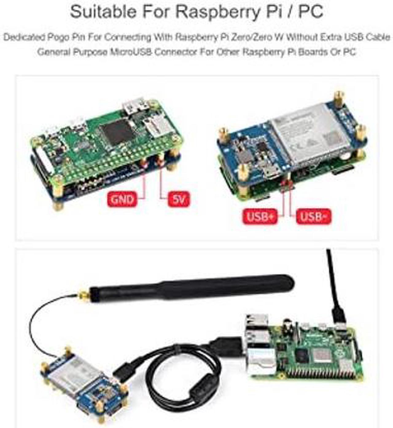 Alt view image 5 of 5 - Waveshare SIM7600G-H 4G HAT (B) for Raspberry Pi Supports LTE Cat-4 4G/3G/2G GNSS Positioning Global Band