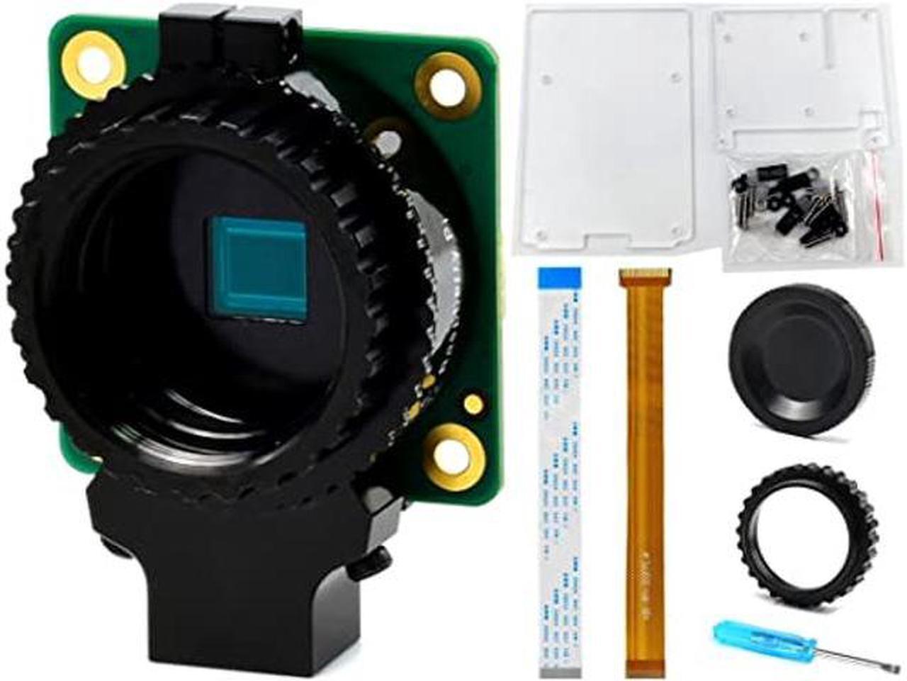 Main image of Raspberry Pi HQ Camera Module with Case for Raspberry Pi 4B/3B+/3B/2B/A+/Zero/W/Zero WH,12.3MP IMX477 Sensor Support C- and CS-Mount Lenses, Alternative for Raspberry Pi Camera Module V2 (8 Items)