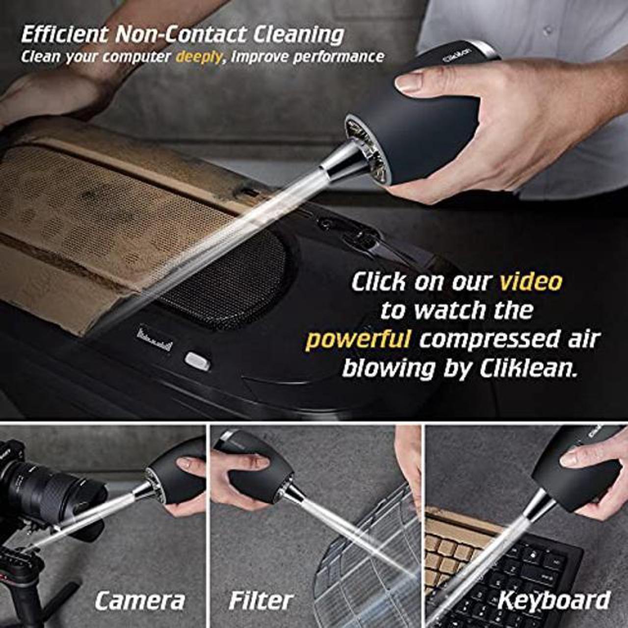 Alt view image 2 of 5 - Cordless Air Duster 2.0 - Compressed Air No Heat Air Replaces Canned Air 80000RPM 55MPH - Electric Duster for Cleaning Gaps, Computer, Keyboard, Replaces Compressed Air Can