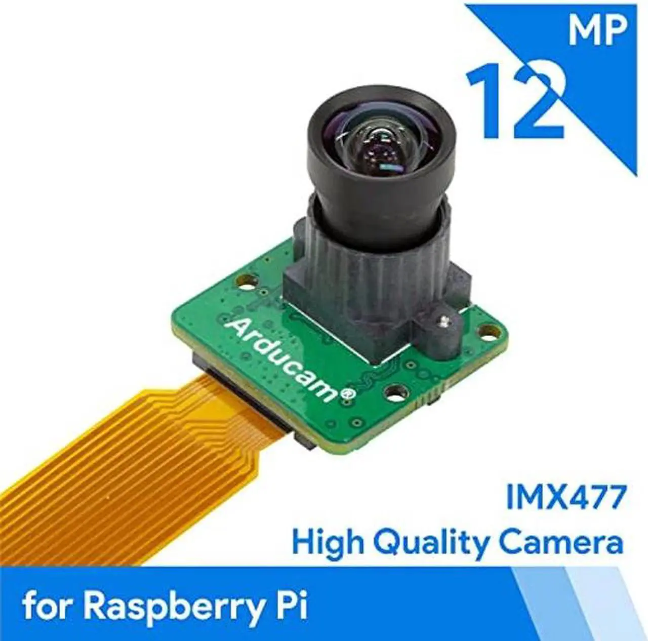 Alt view image 2 of 5 - Arducam Mini Raspberry Pi HQ Camera, 12MP IMX477 with Low Distortion M12 Lens, 25 * 24mm Camera Board Compatible with Raspberry Pi 4 Model B, Pi 3/3B+, and Pi Zero 2W