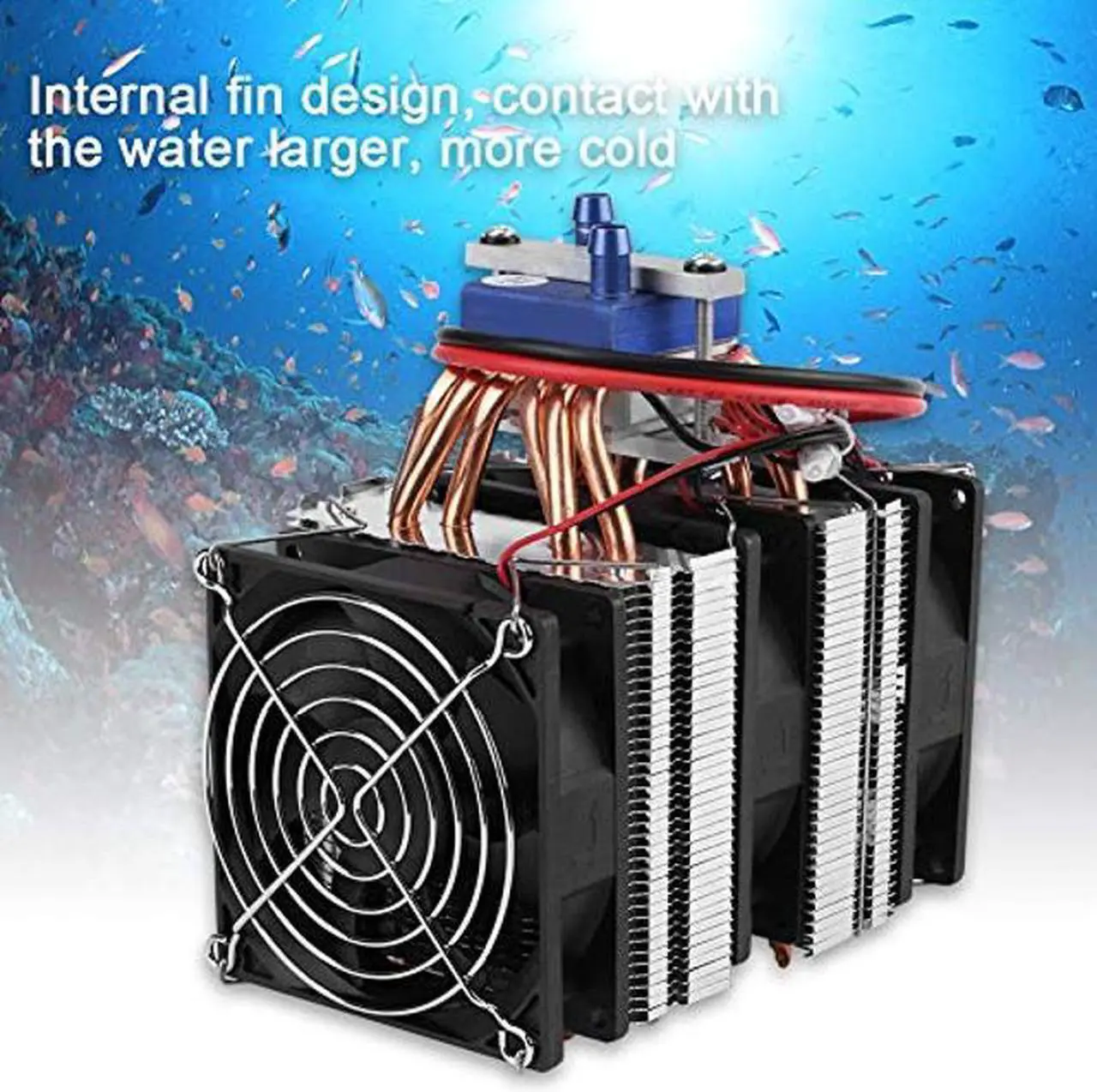 Alt view image 4 of 5 - DC 12V Thermoelectric Cooler Peltier System Semiconductor Refrigeration Water Chiller Cooling Device for Fish Tank (180W for 40L Tank)