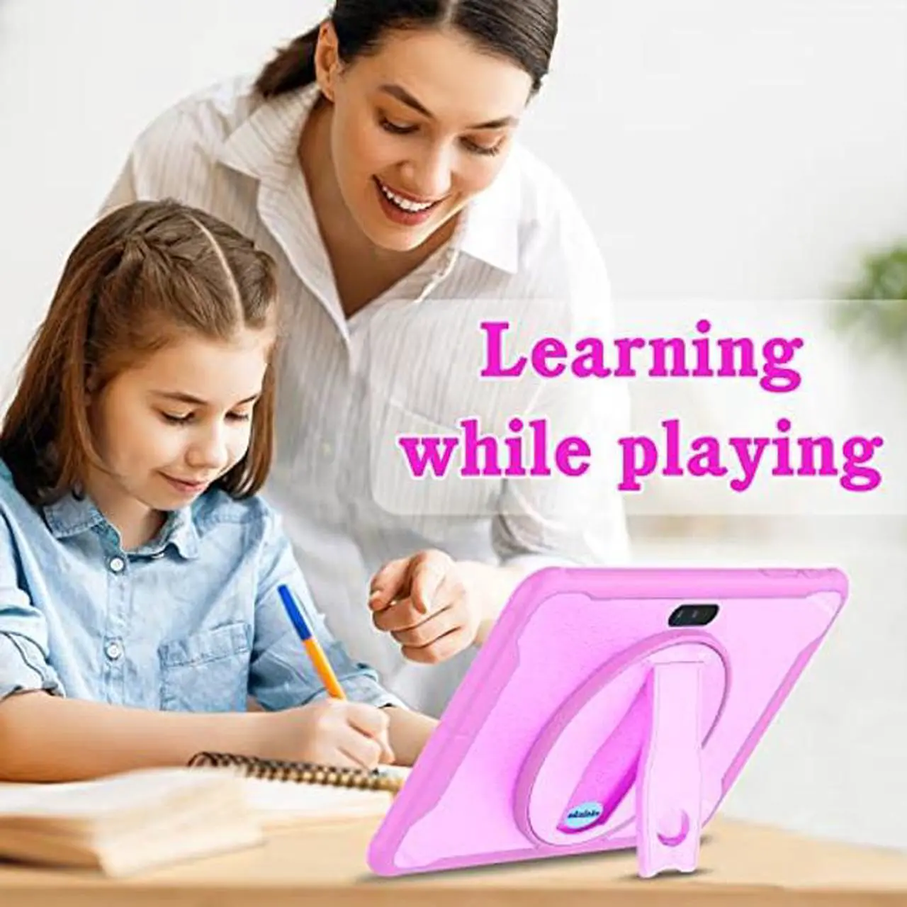 Alt view image 3 of 5 - Kids Tablet 10.1 inch Android Toddler Tablet 32GB Tablet for Kids APP Preinstalled & Parent Control Kids Learning Education Tablet WiFi Camera,Netflix YouTube Hands-Free Watching(2022 Release),Purple