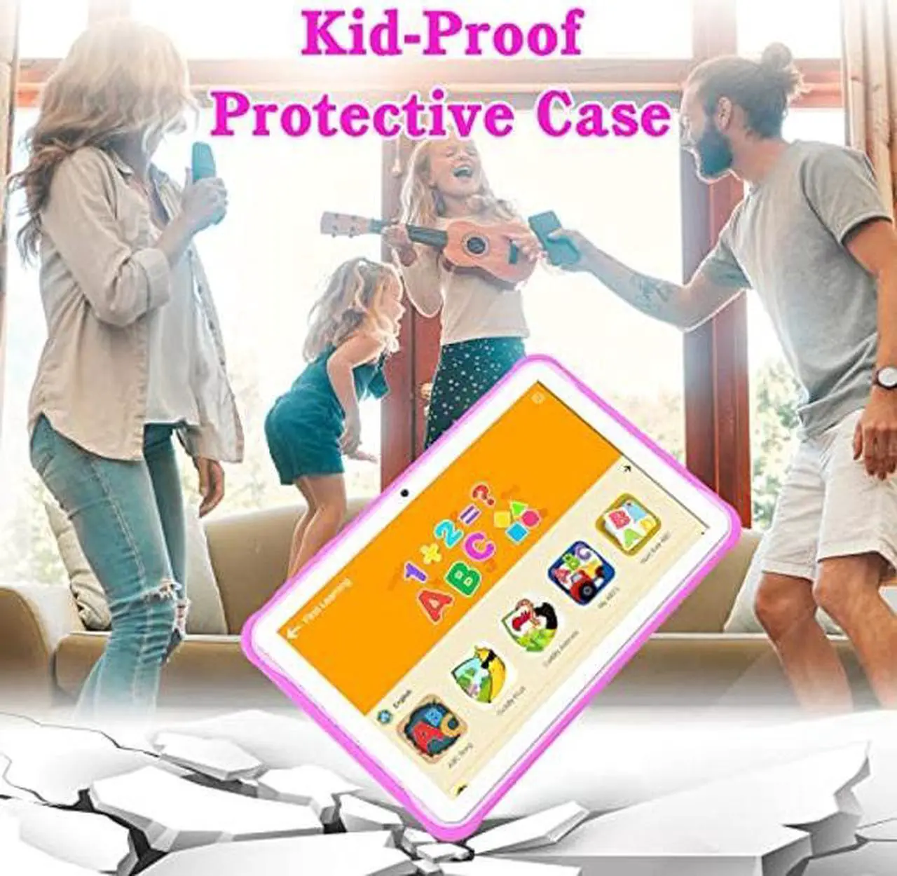 Alt view image 4 of 5 - Kids Tablet 10.1 inch Android Toddler Tablet 32GB Tablet for Kids APP Preinstalled & Parent Control Kids Learning Education Tablet WiFi Camera,Netflix YouTube Hands-Free Watching(2022 Release),Purple